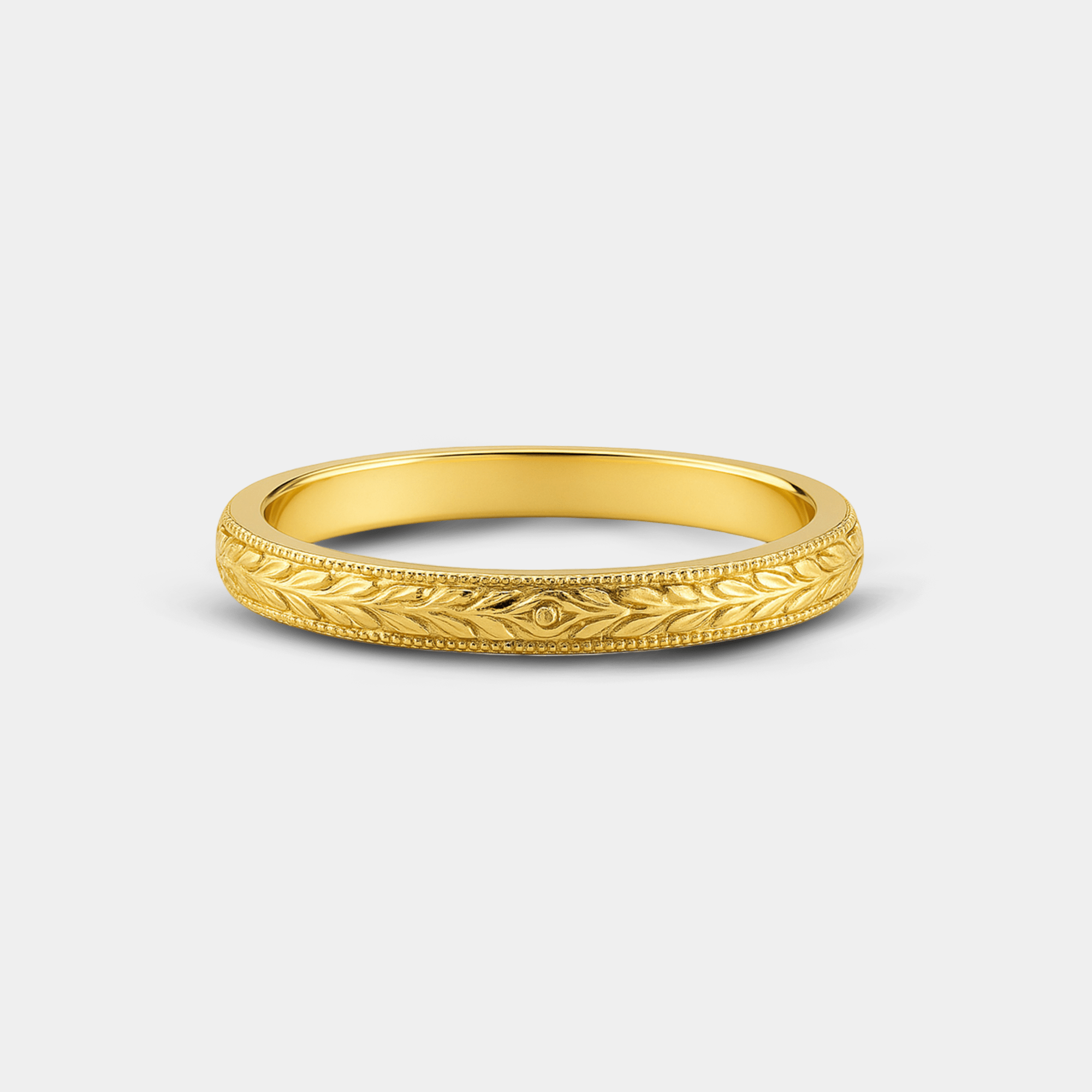 Antique Wedding Band | Vintage Milgrain Design | 14K Gold – MH ELEGANCE - MH ELEGANCE - Antique Style Engravings Wedding Band - MH ELEGANCE -