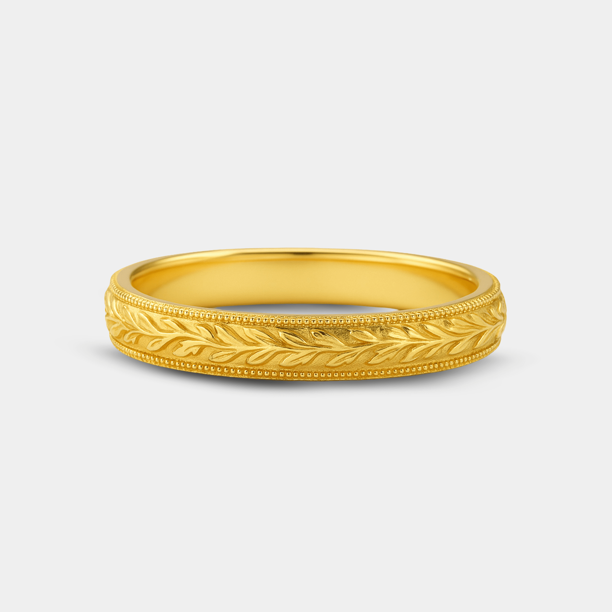 Antique Wedding Band | Vintage Milgrain Design | 14K Gold – MH ELEGANCE - MH ELEGANCE - Antique Style Engravings Wedding Band - MH ELEGANCE -