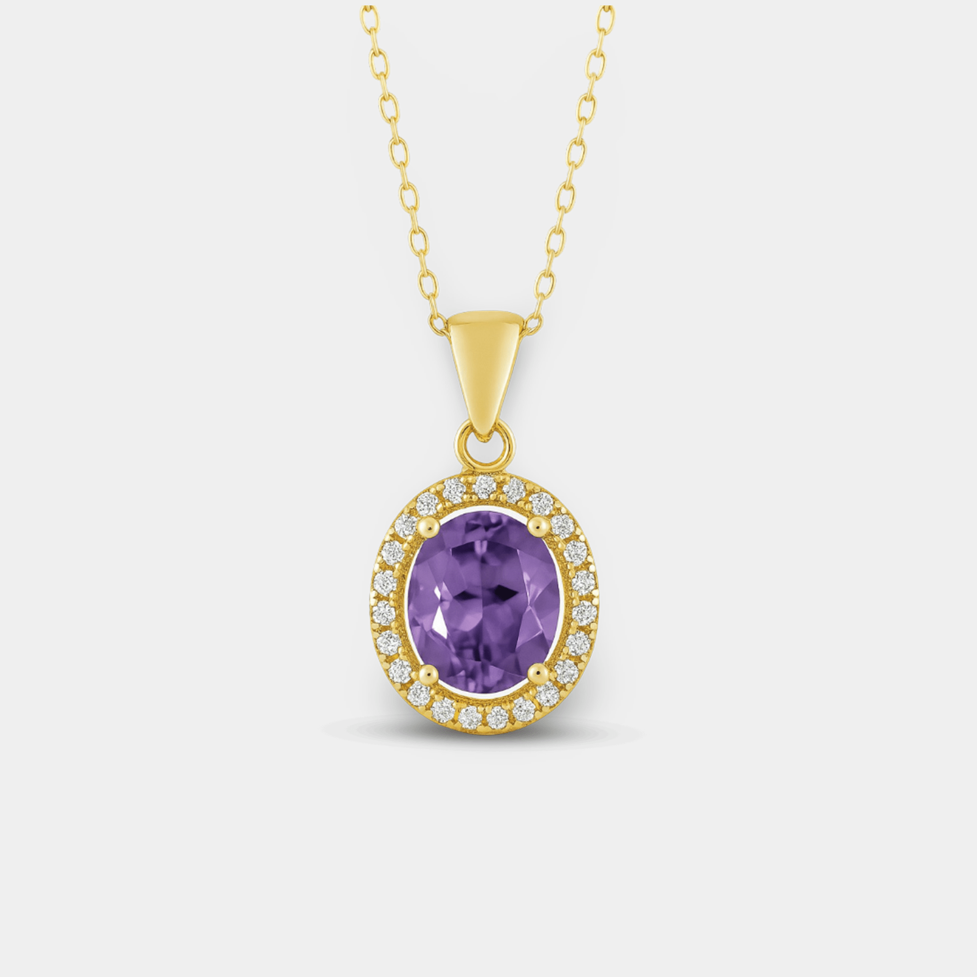 Aura Amethyst Halo Pendant Necklace - MH ELEGANCE - Aura Amethyst Halo Pendant Necklace - MH ELEGANCE -