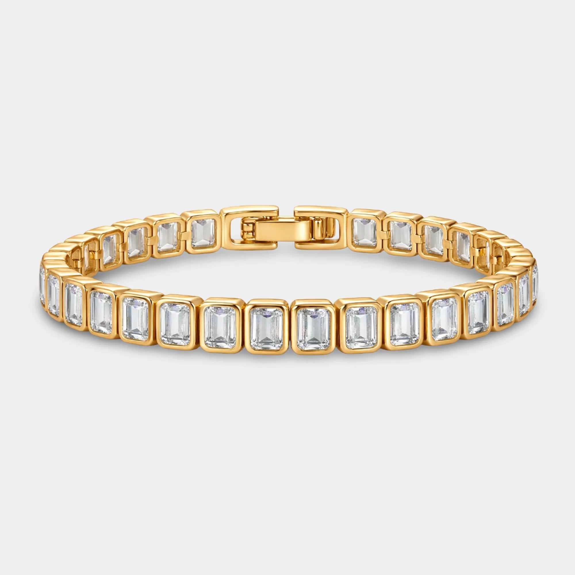 Bezel-Set CZ Tennis Bracelet - MH ELEGANCE - Bezel-Set CZ Tennis Bracelet -