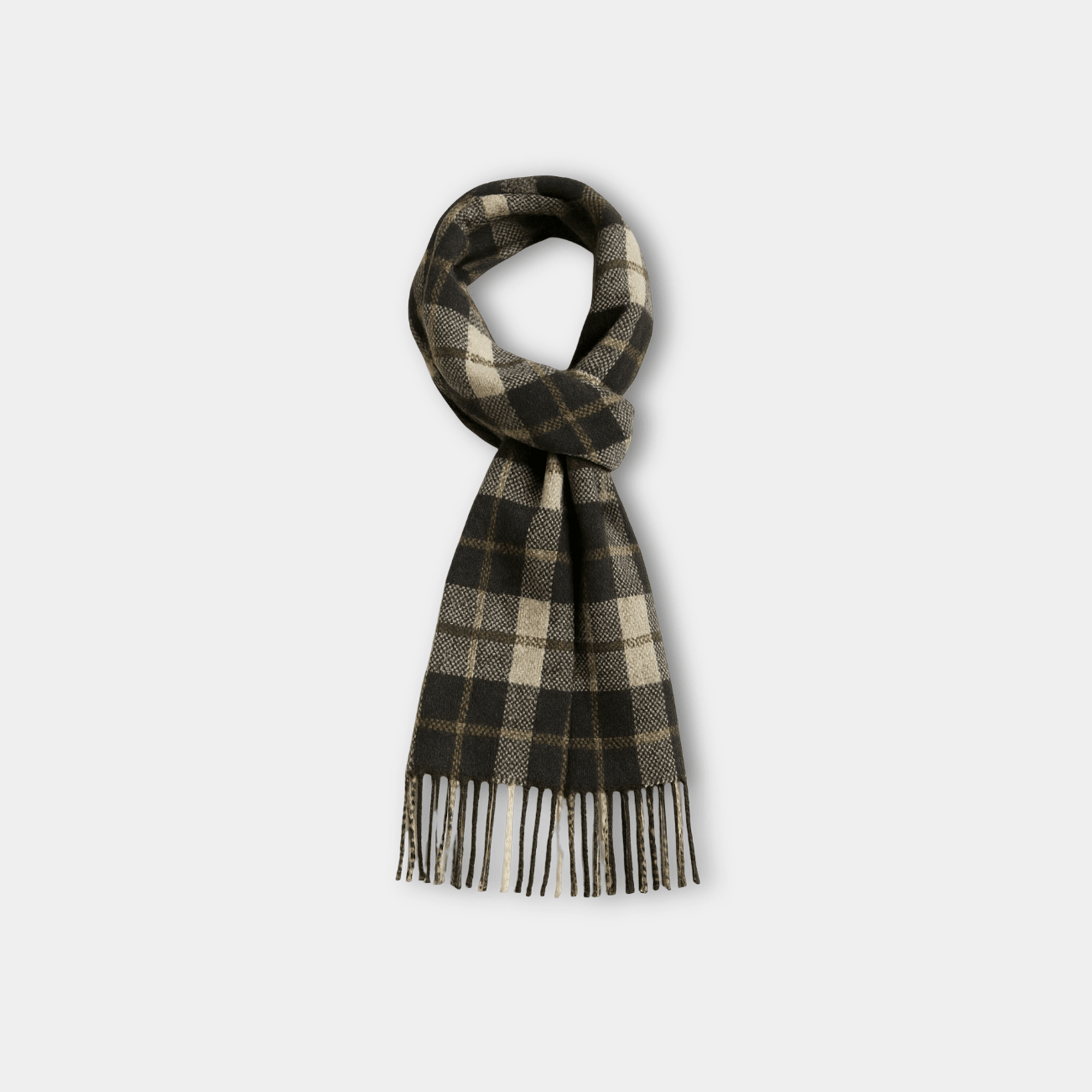 Black & White Lattice Winter Scarf | Premium Cashmere Plaid | Modern Elegance - MH ELEGANCE - Black & White Lattice Winter Scarf | Premium Cashmere Plaid | Modern Elegance -