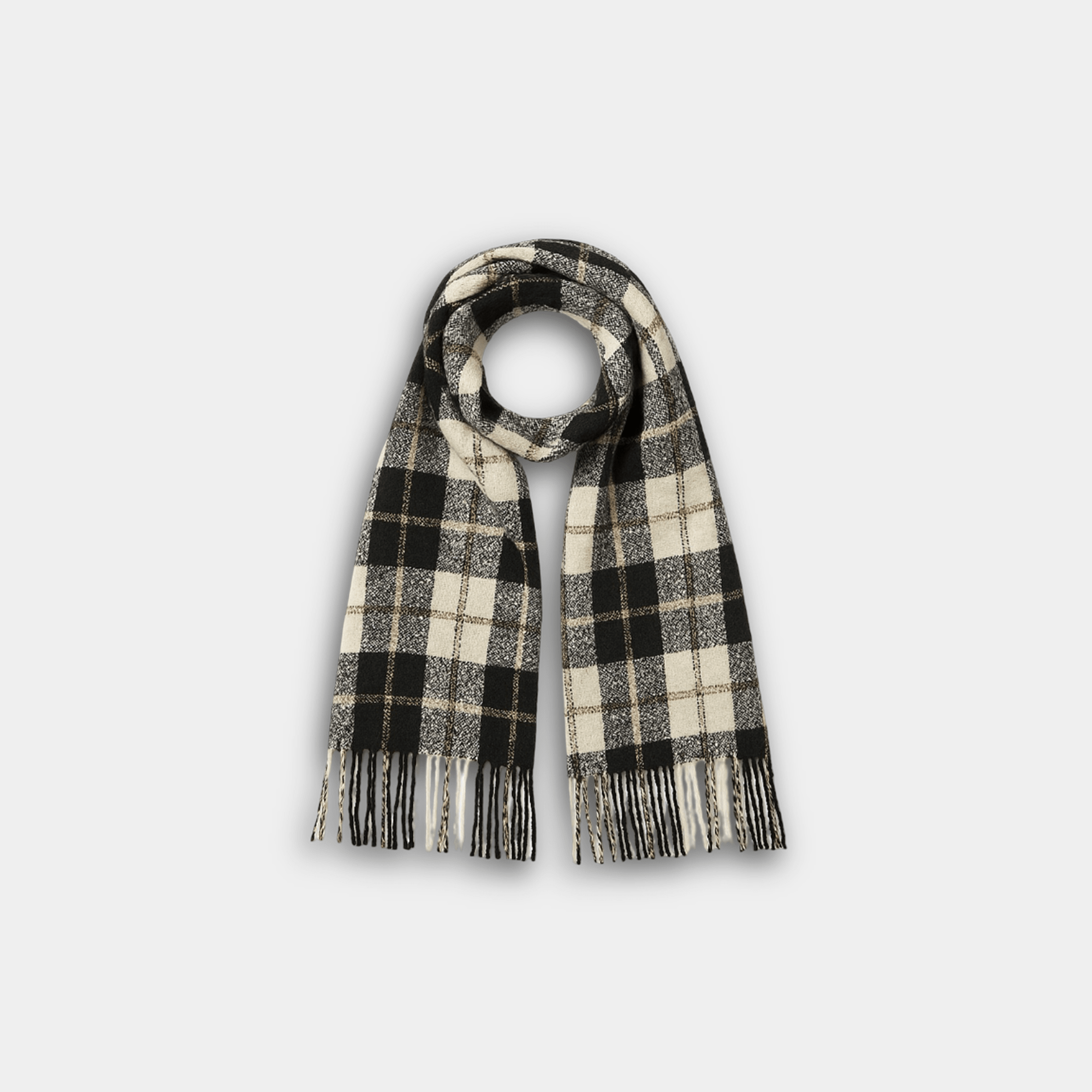 Black & White Lattice Winter Scarf | Premium Cashmere Plaid | Modern Elegance - MH ELEGANCE - Black & White Lattice Winter Scarf | Premium Cashmere Plaid | Modern Elegance -