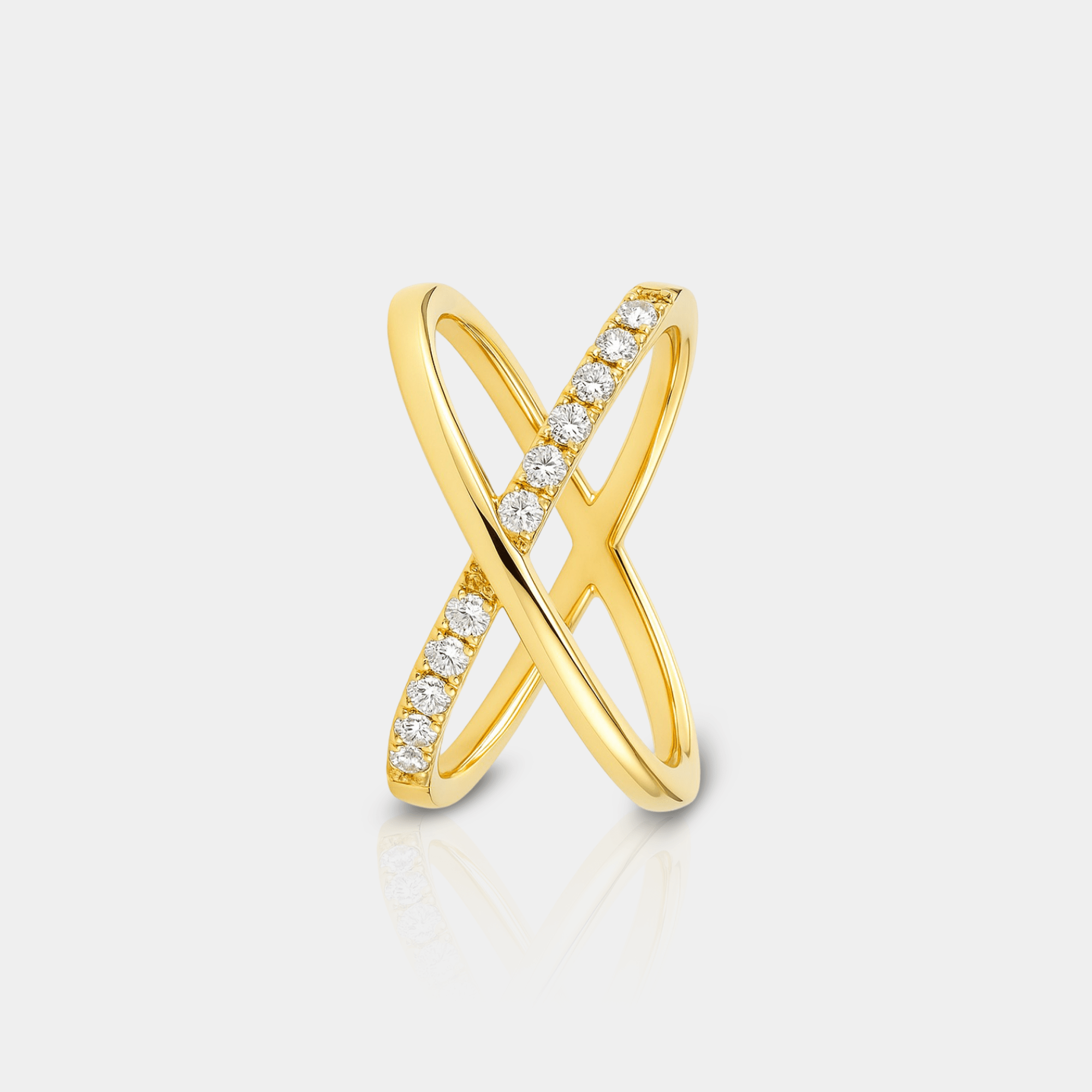 Blake Gold Pavé Criss Cross Ring - MH ELEGANCE - Blake Gold Pavé Criss Cross Ring -