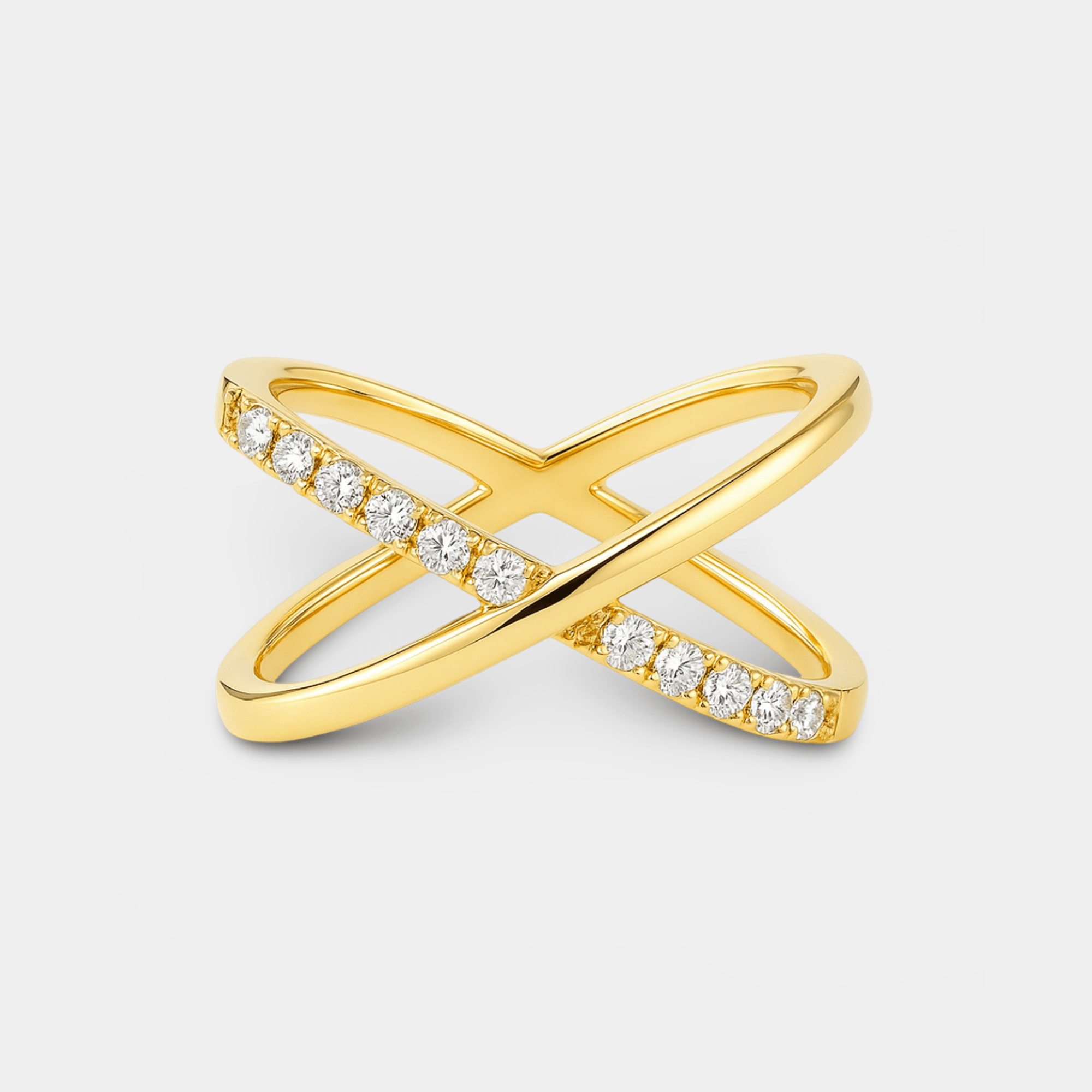 Blake Gold Pavé Criss Cross Ring - MH ELEGANCE - Blake Gold Pavé Criss Cross Ring -