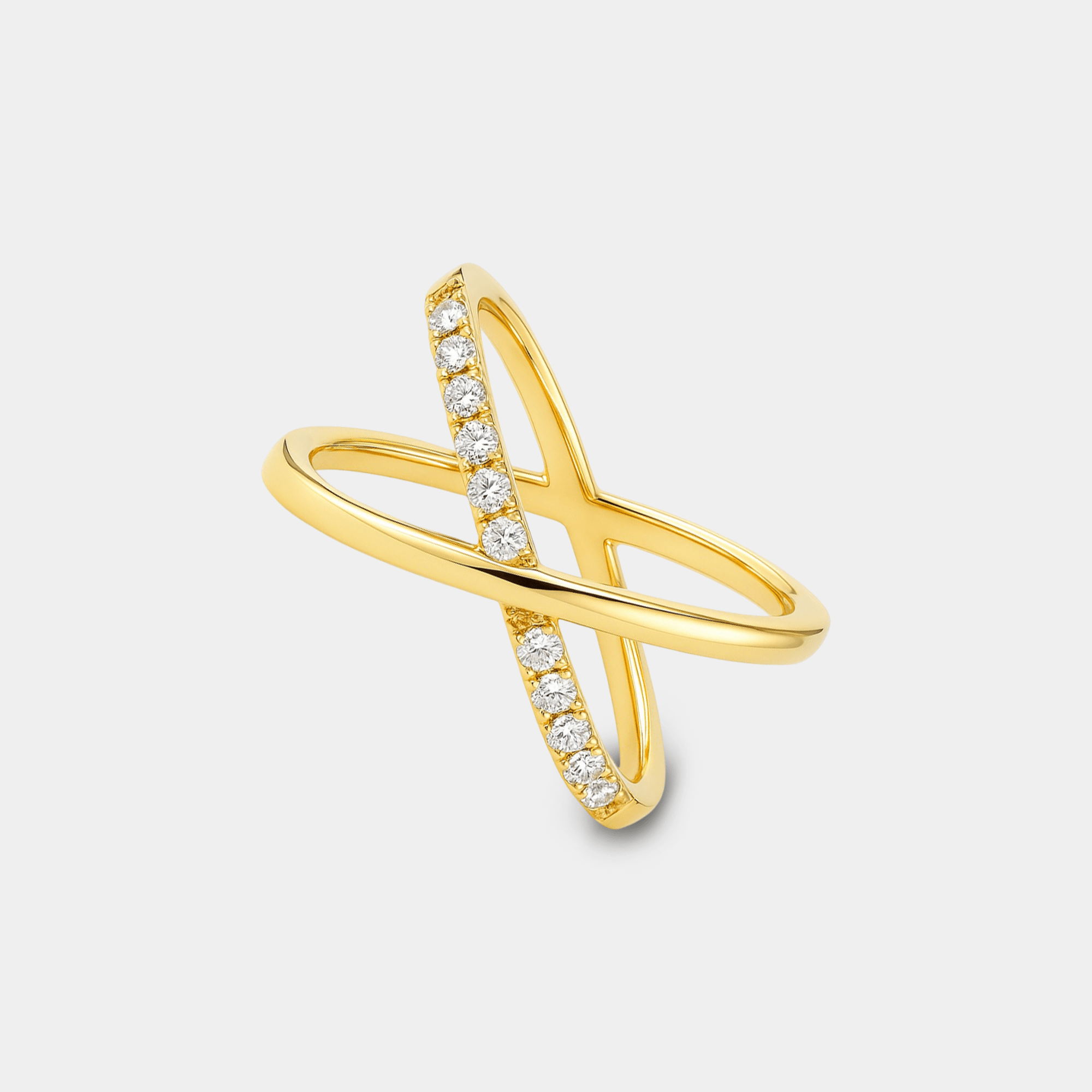 Blake Gold Pavé Criss Cross Ring - MH ELEGANCE - Blake Gold Pavé Criss Cross Ring -