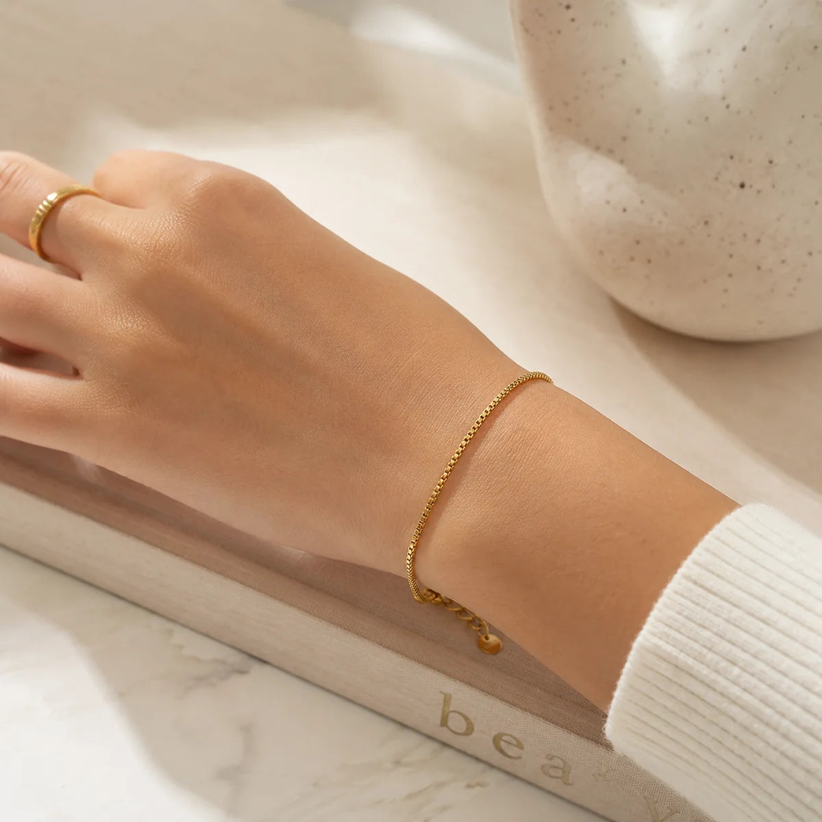 Gold Cuban Chain Bracelet | Waterproof Stainless Luxury | Everyday Layering