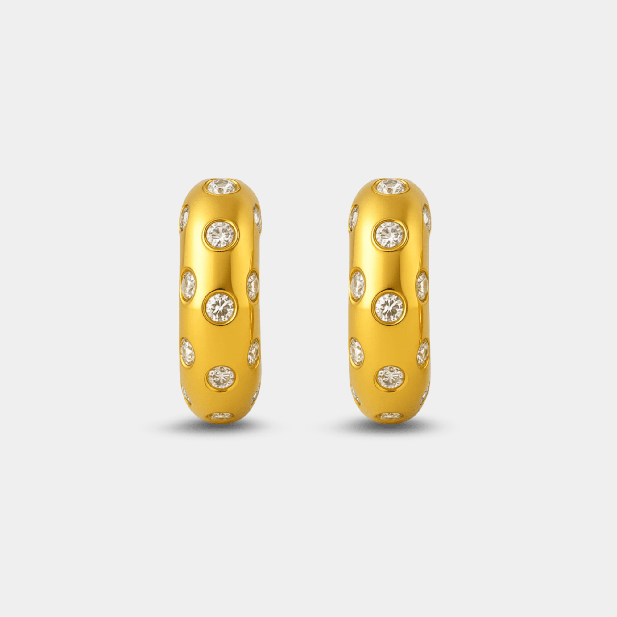 C-Shaped Chunky Gold Hoop Earrings | 14K Gold | Oversized Open Hoops – MH ELEGANCE - MH ELEGANCE - C-Shaped Chunky Gold Hoops - MH ELEGANCE -