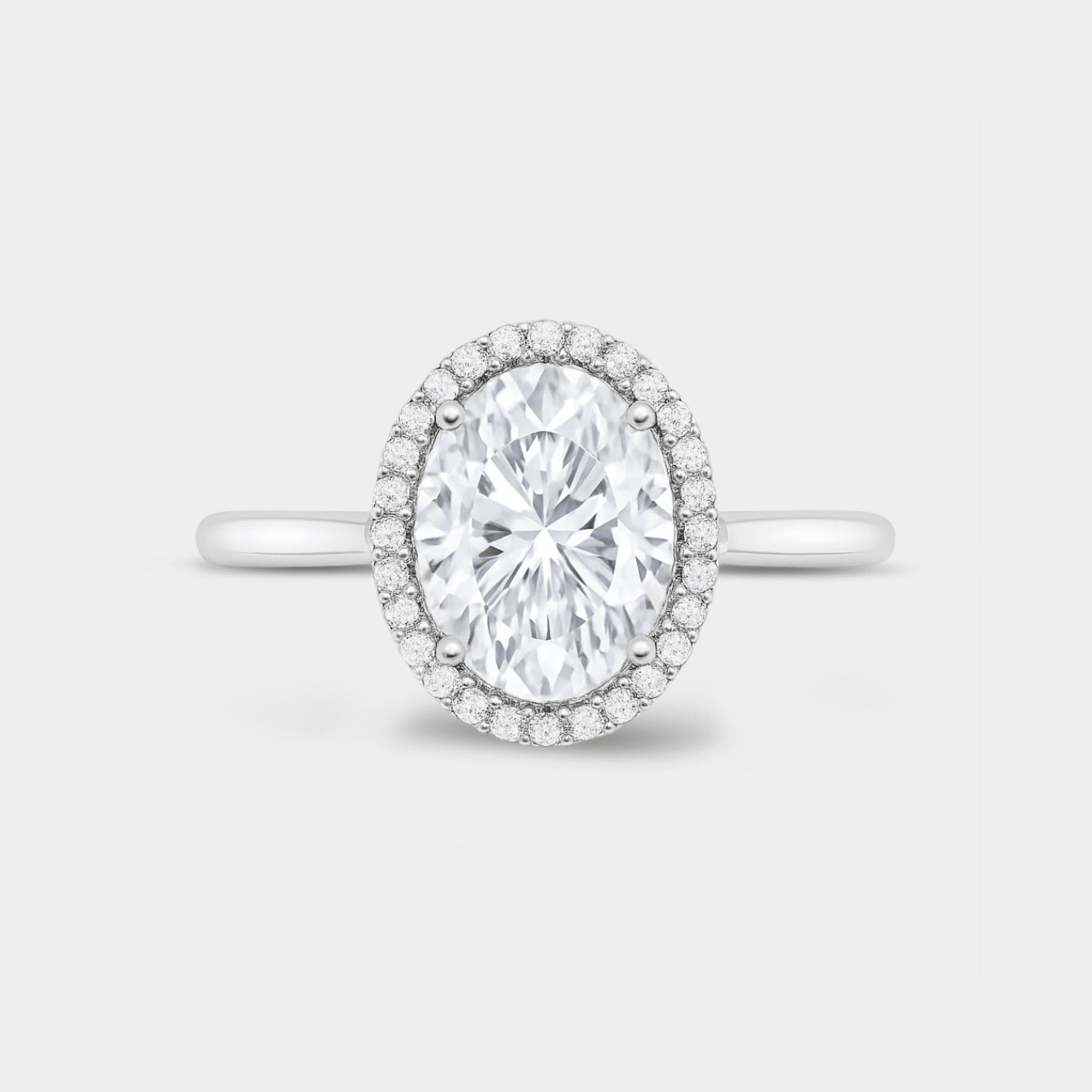 Celeste Oval Moissanite Halo Ring - MH ELEGANCE - Celeste Oval Moissanite Halo Ring - MH ELEGANCE -