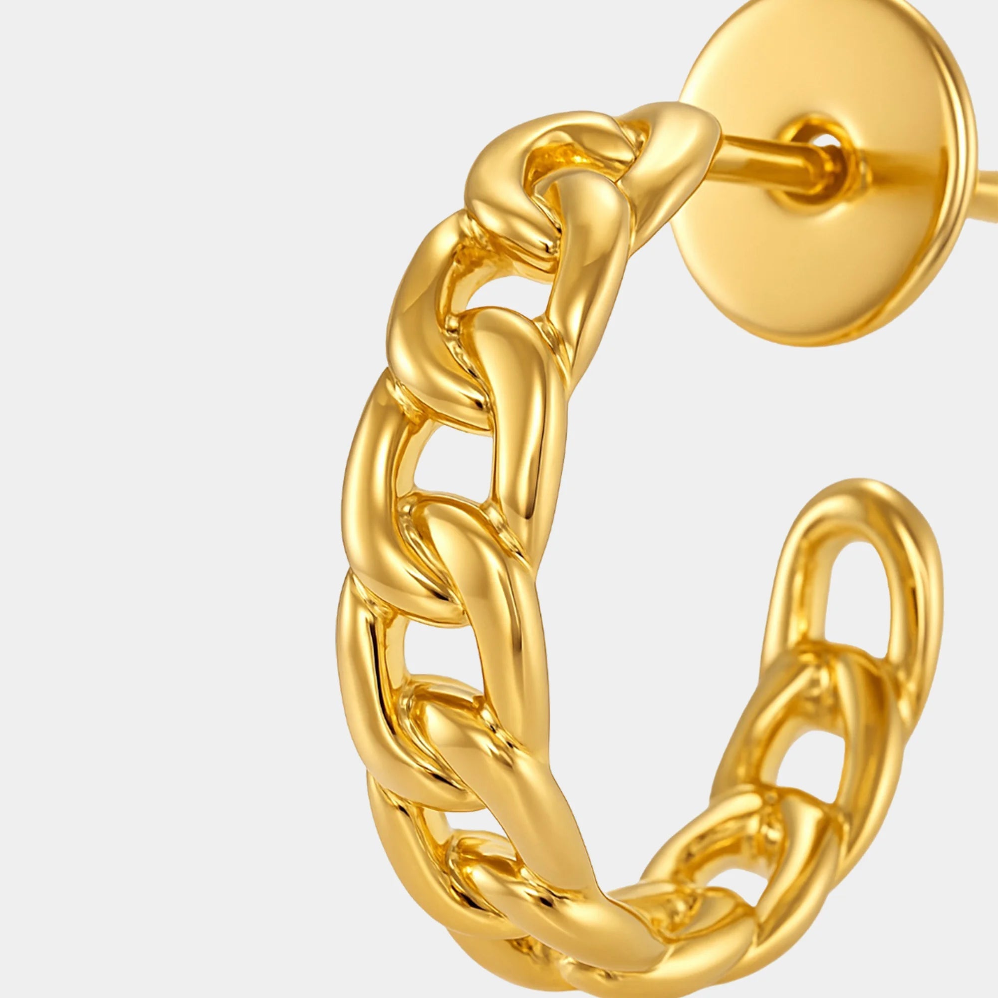 Chunky Link Statement Hoops - MH ELEGANCE - Chunky Link Statement Hoops -