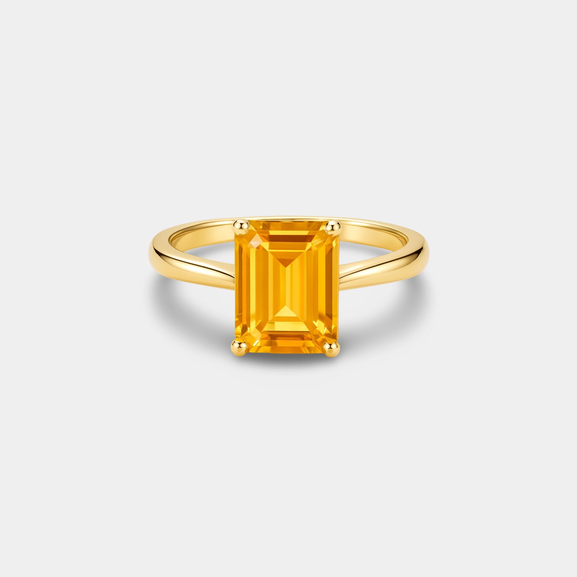 Citrine Solitaire Engagement Ring - MH ELEGANCE - Citrine Solitaire Engagement Ring - MH ELEGANCE -