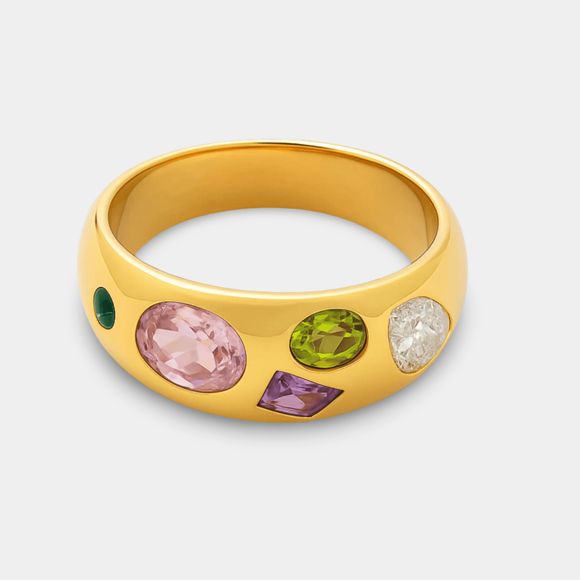 Confetti Multi-Gemstone Ring | Colorful Gemstone Statement Ring | 14K Gold – MH ELEGANCE - MH ELEGANCE - Confetti Multi-Gemstone Ring - MH ELEGANCE -