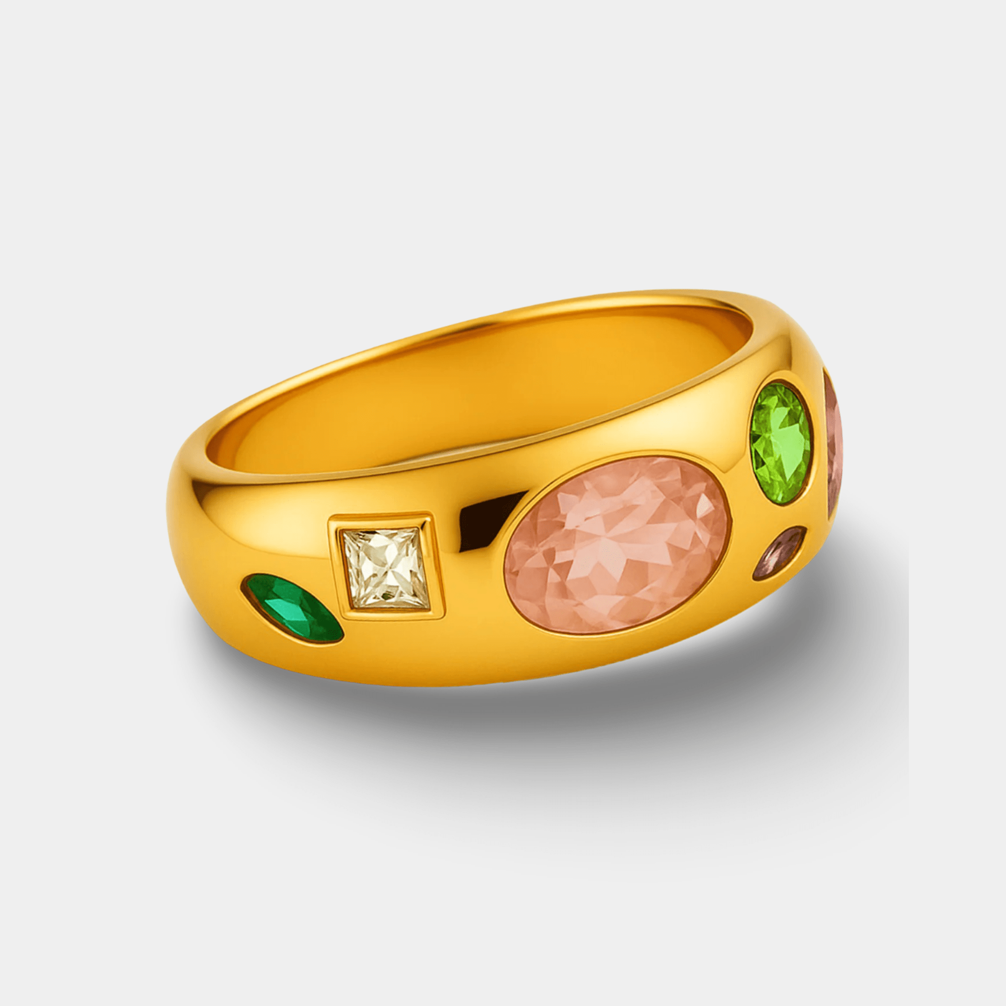 Confetti Multi-Gemstone Ring | Colorful Gemstone Statement Ring | 14K Gold – MH ELEGANCE - MH ELEGANCE - Confetti Multi-Gemstone Ring - MH ELEGANCE -