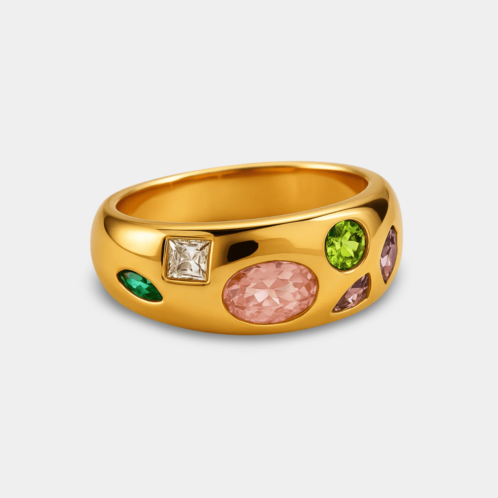 Confetti Multi-Gemstone Ring | Colorful Gemstone Statement Ring | 14K Gold – MH ELEGANCE - MH ELEGANCE - Confetti Multi-Gemstone Ring - MH ELEGANCE -