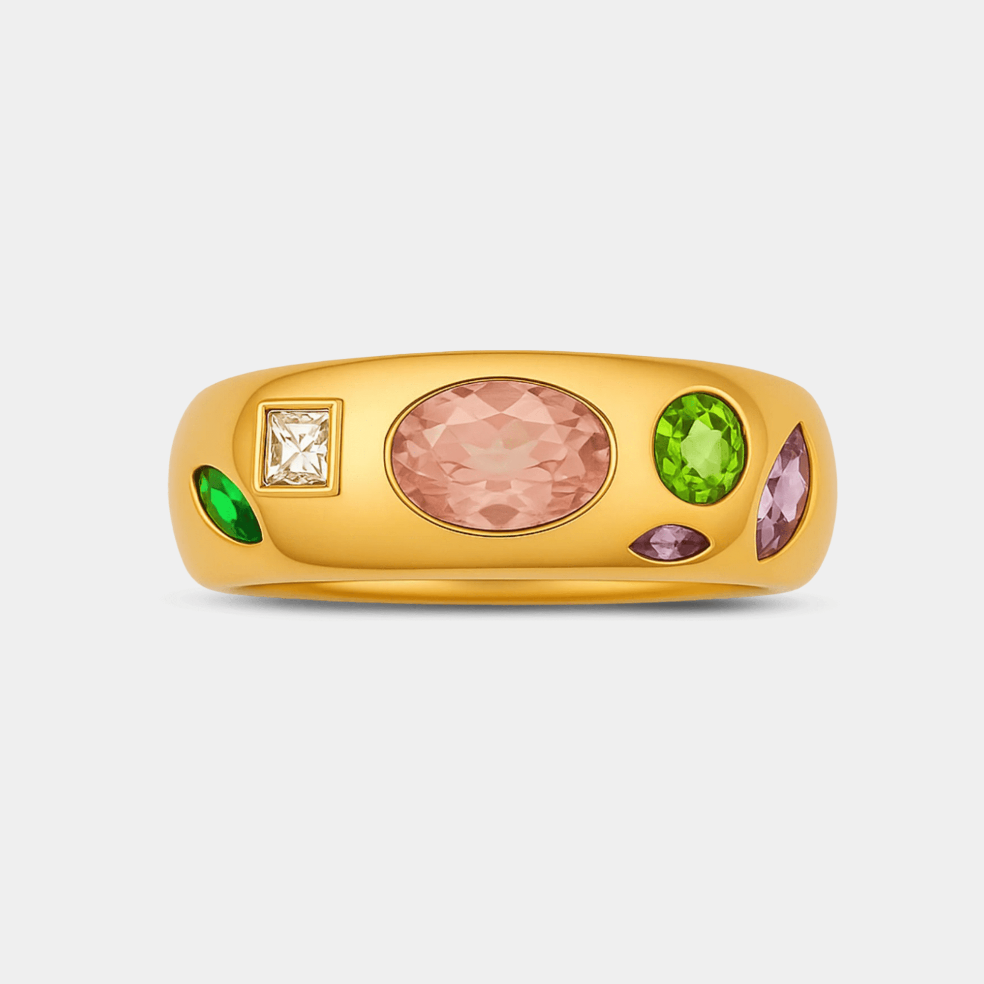 Confetti Multi-Gemstone Ring | Colorful Gemstone Statement Ring | 14K Gold – MH ELEGANCE - MH ELEGANCE - Confetti Multi-Gemstone Ring - MH ELEGANCE -