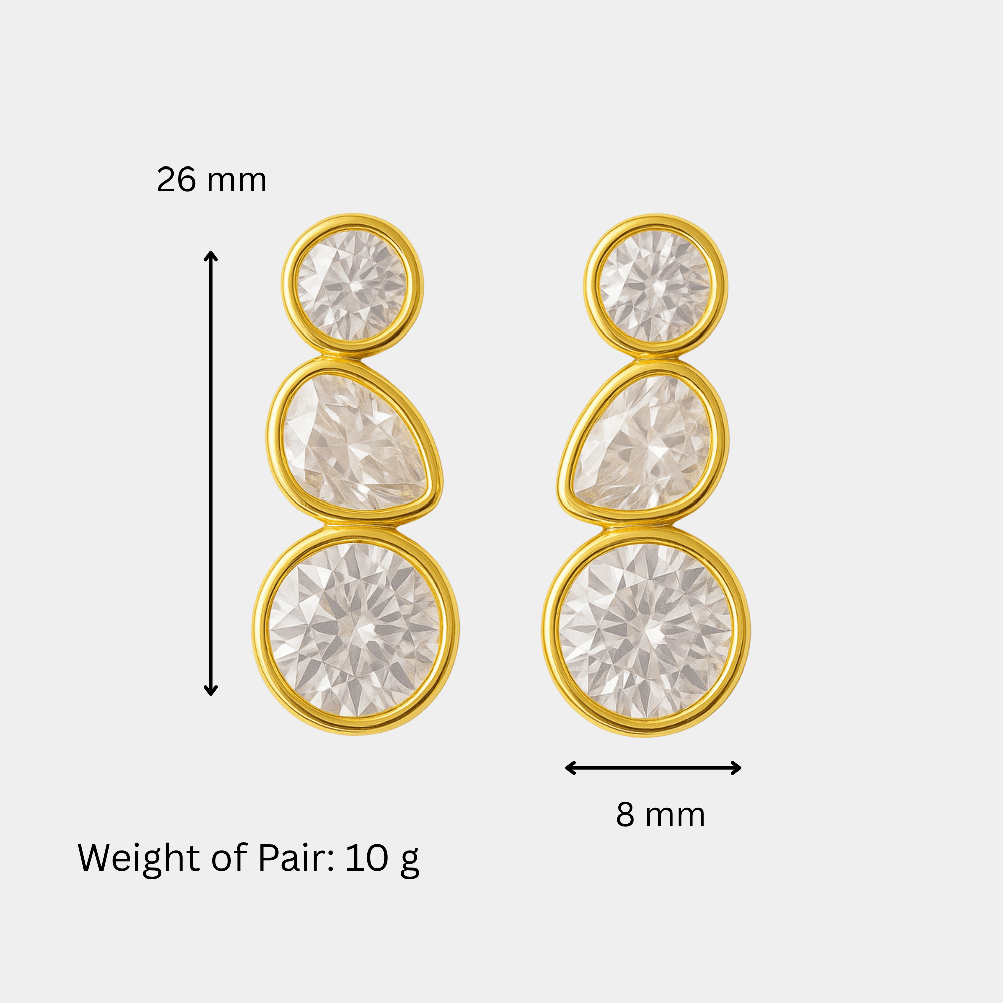 Crystal Drop Earrings | Cubic Zirconia | 14K Gold Sparkle Dangles – MH ELEGANCE - MH ELEGANCE - Crystal Drop Earrings - MH ELEGANCE - Earrings