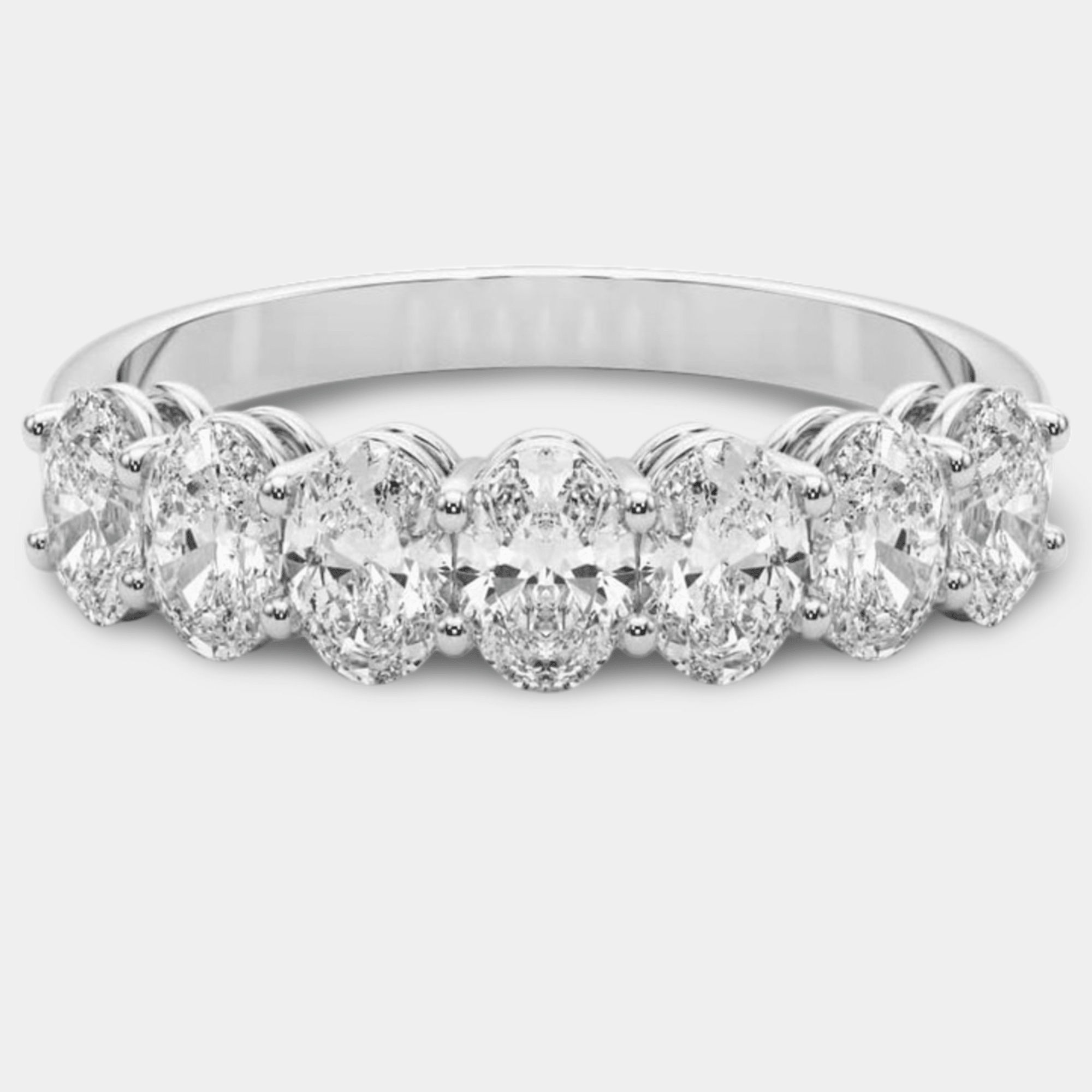 Diamond Seven Stone Anniversary Band | 14K Yellow Gold / White Gold - MH ELEGANCE - diamond seven stone anniversary band lifestyle wearing from MH Elegance luxury wedding rings collection - Ring