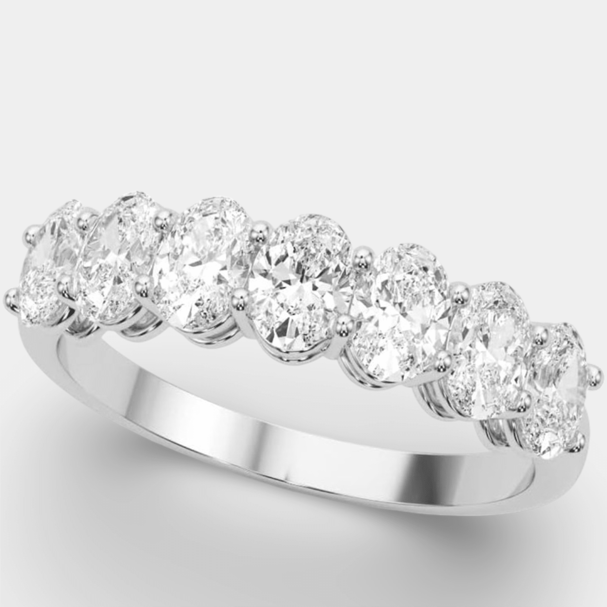 Diamond Seven Stone Anniversary Band | 14K Yellow Gold / White Gold - MH ELEGANCE - diamond seven stone anniversary band detail close-up from MH Elegance luxury wedding rings collection - Ring
