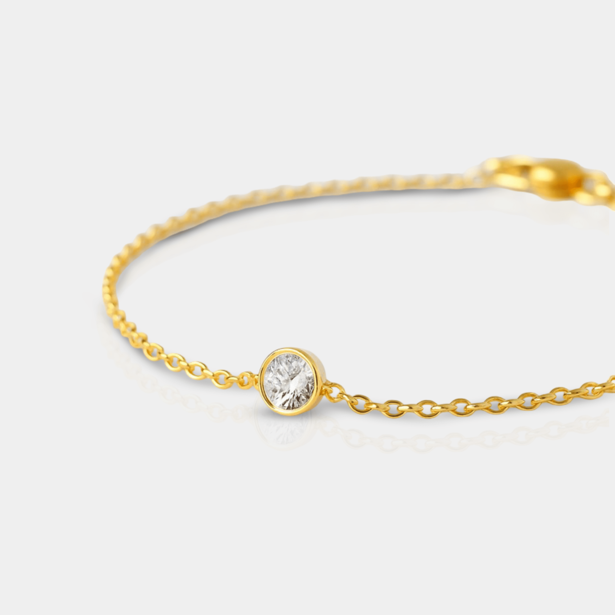 Diamond Solitaire Station Bracelet - MH ELEGANCE - Diamond Solitaire Station Bracelet - MH ELEGANCE - bracelet