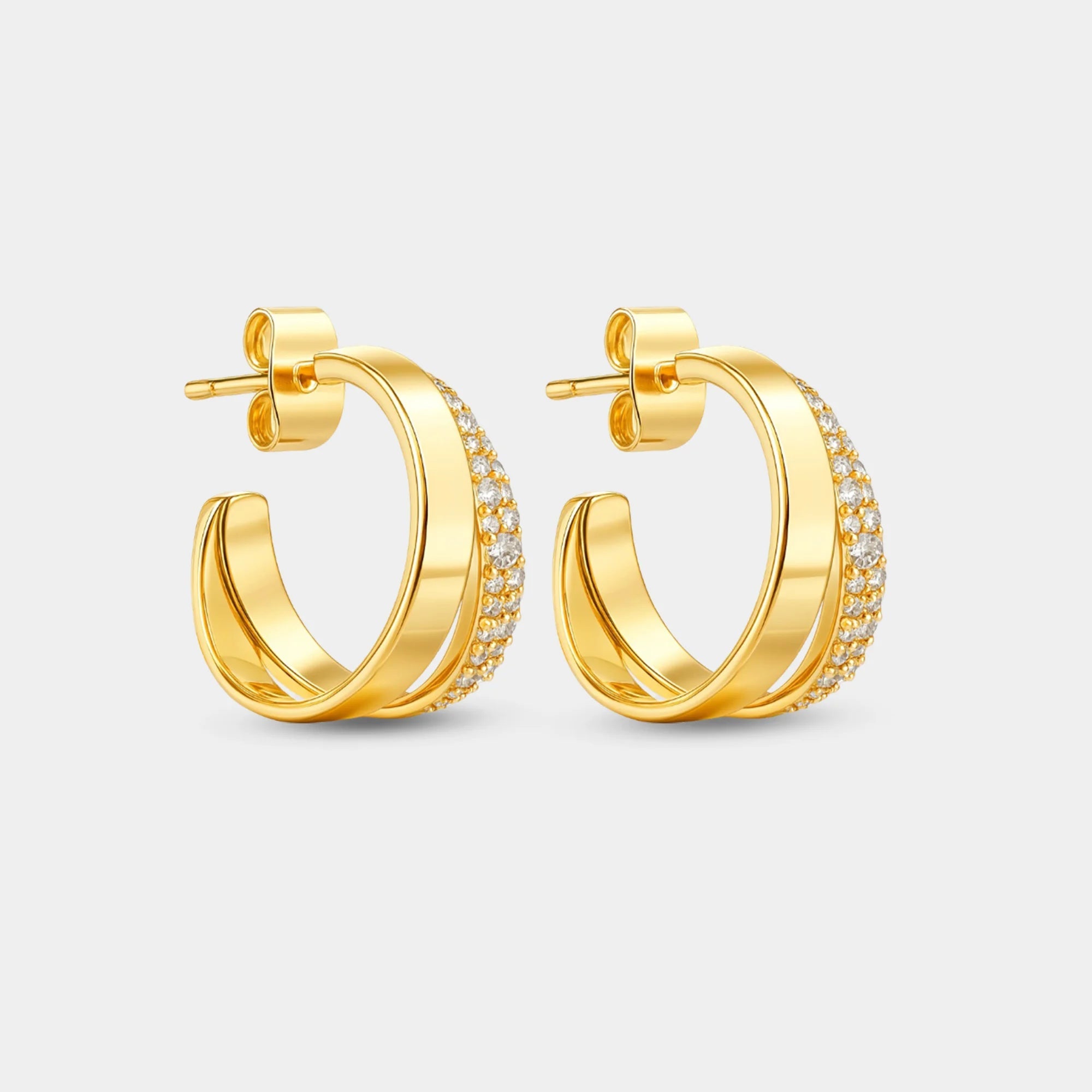 Double Cuff Statement Hoops - MH ELEGANCE - Double Cuff Statement Hoops -