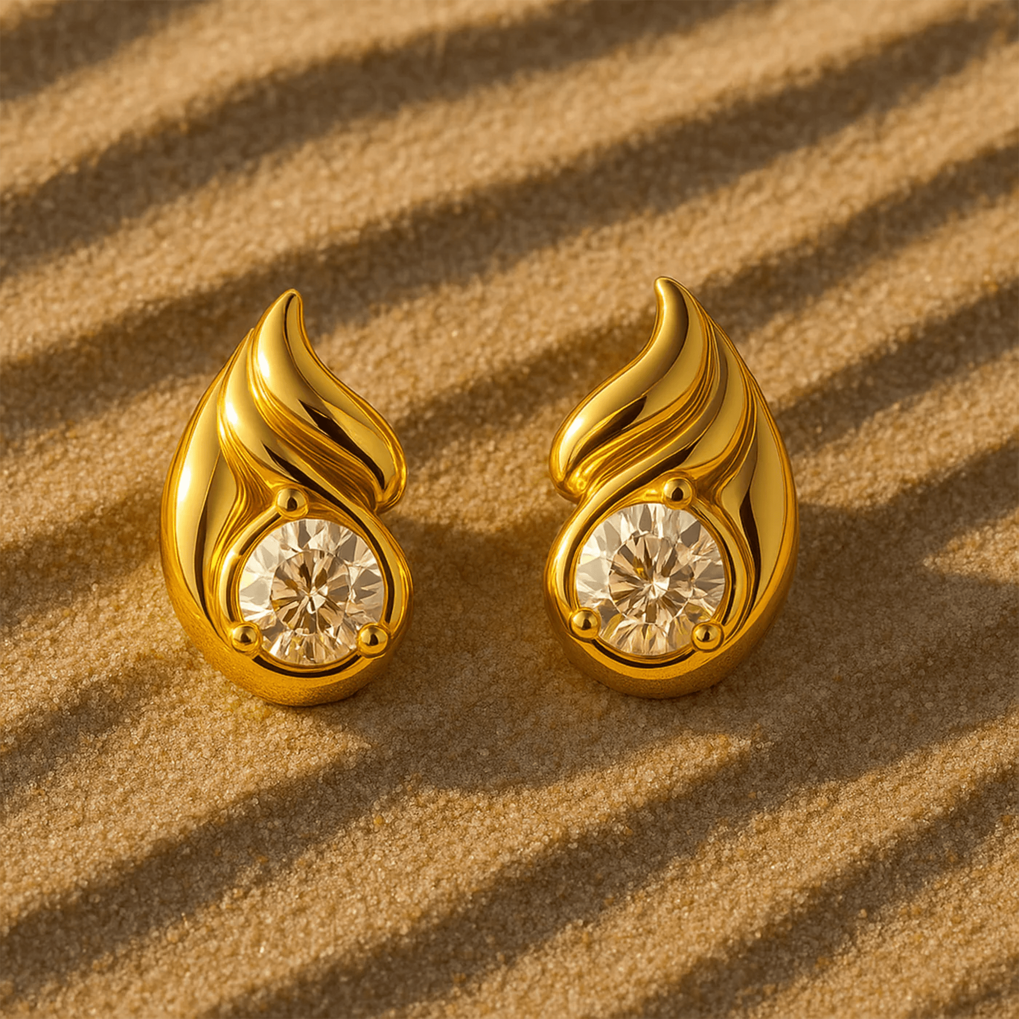 Back view of the hypoallergenic post on a double teardrop stud earring.