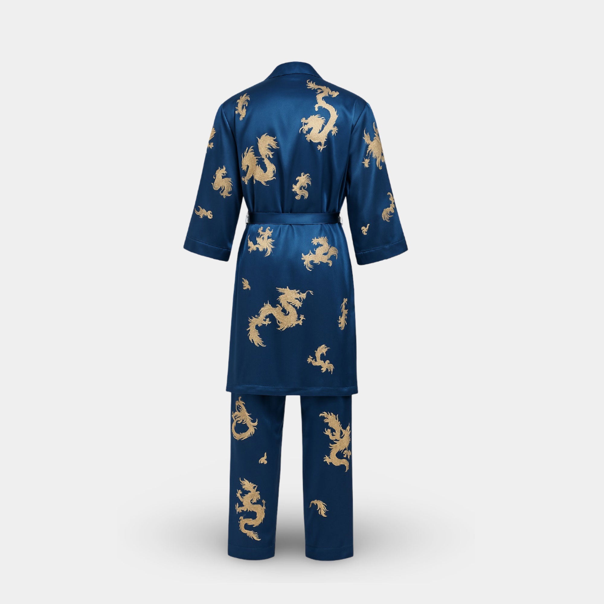 Dragon Print Robe and Pants Set - MH ELEGANCE - Dragon Print Robe and Pants Set -