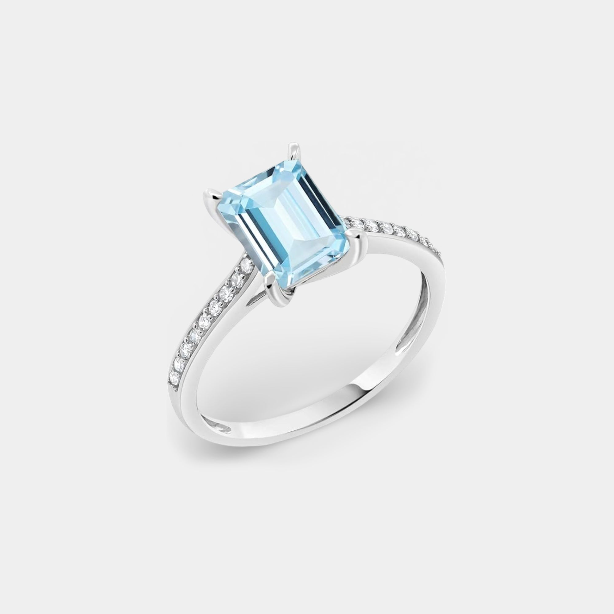 Eira Aquamarine Diamond Ring - MH ELEGANCE - Eira Aquamarine Diamond Ring - MH ELEGANCE -