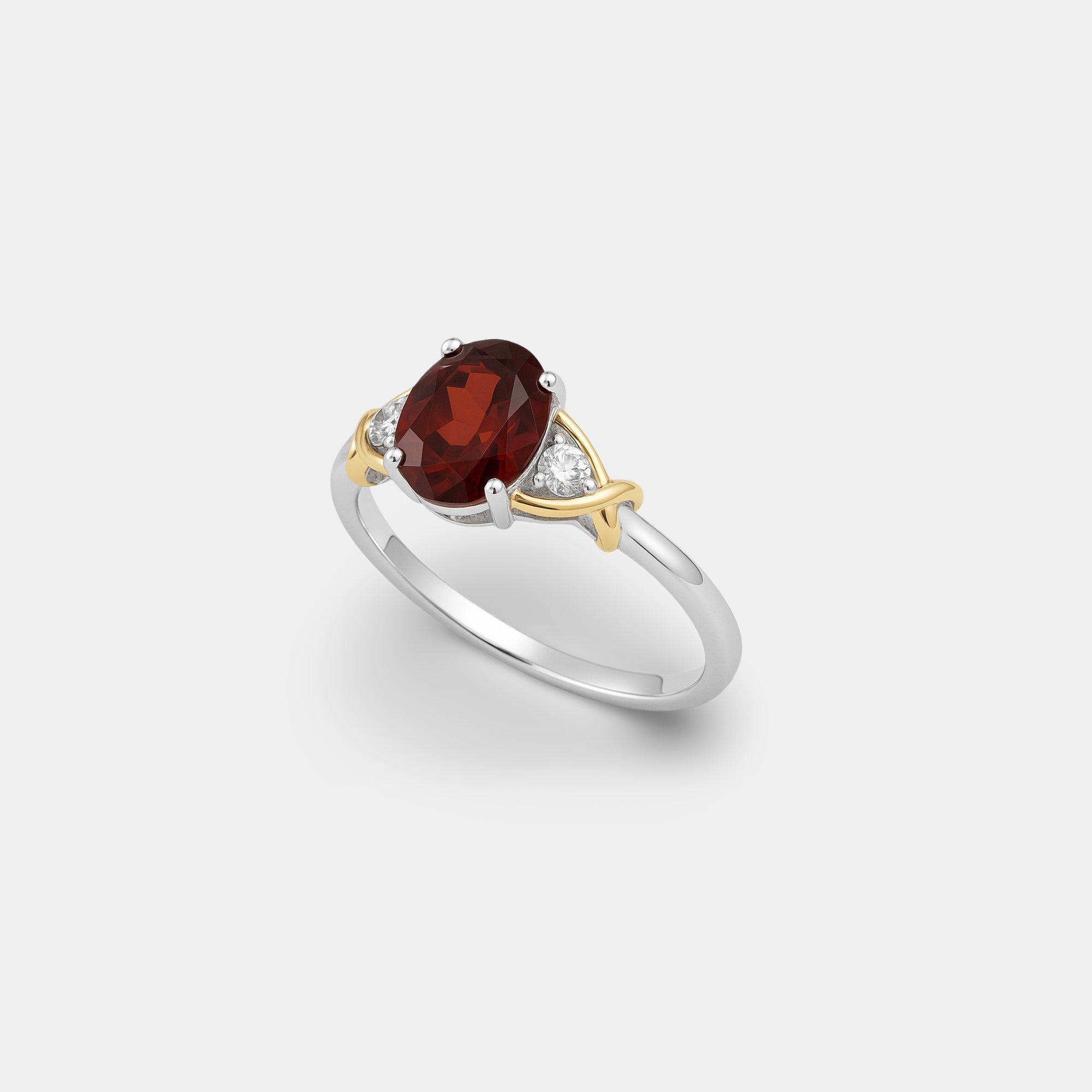 Elira Garnet Crossover Engagement Ring - MH ELEGANCE - Elira Garnet Crossover Engagement Ring - MH ELEGANCE - Ring