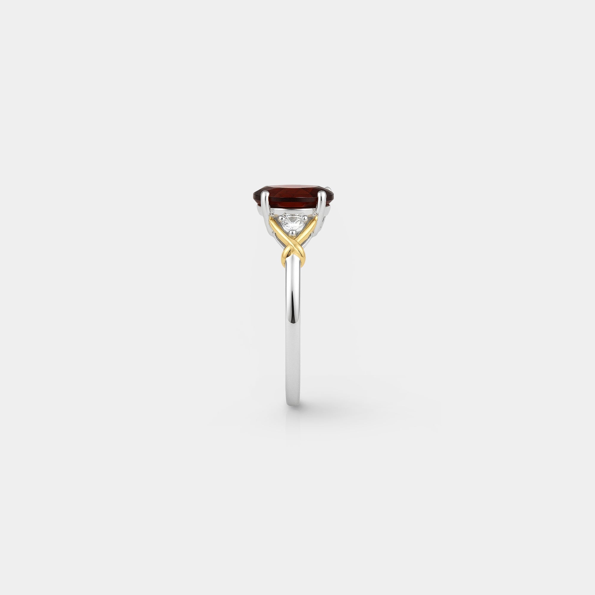 Elira Garnet Crossover Engagement Ring - MH ELEGANCE - Elira Garnet Crossover Engagement Ring - MH ELEGANCE - Ring