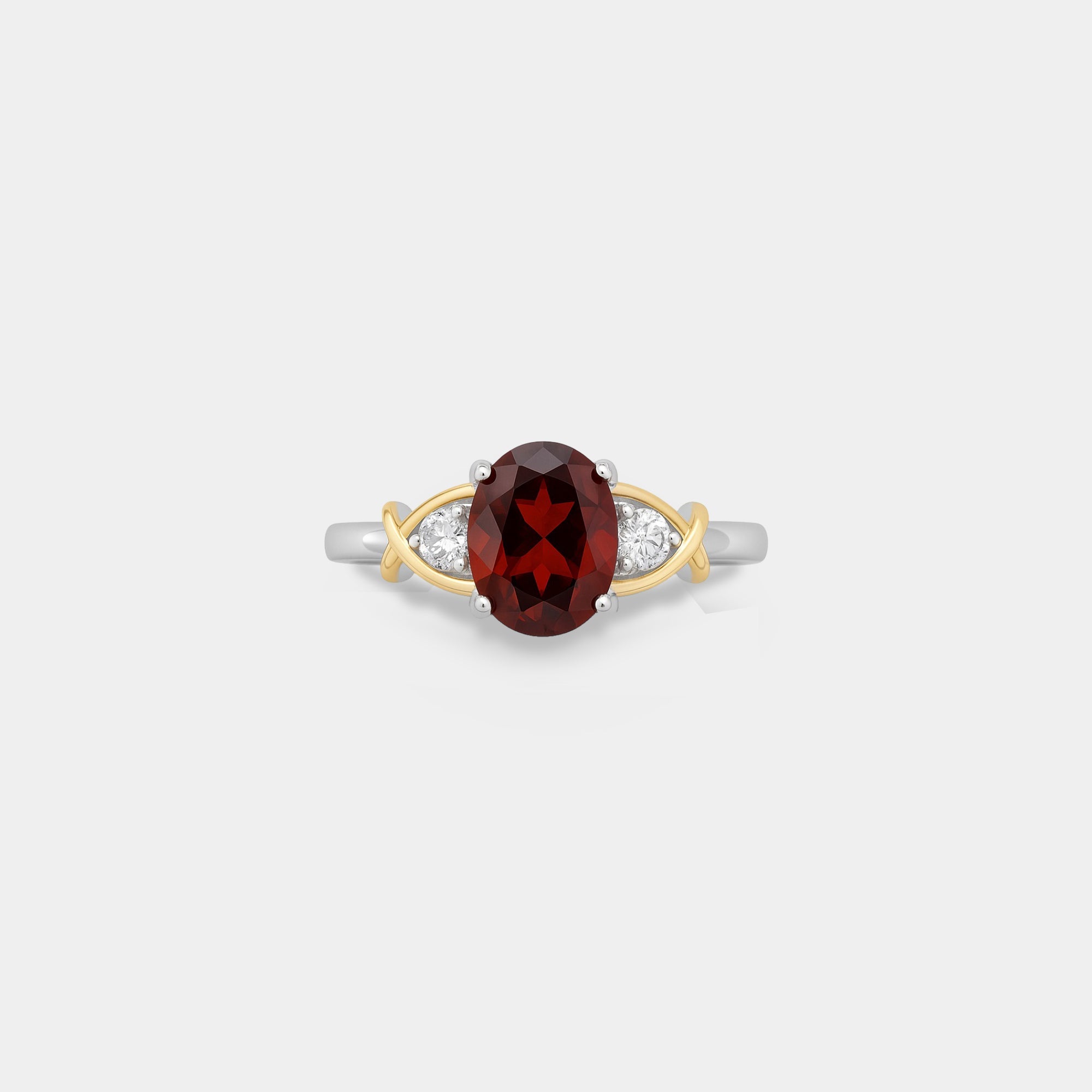 Elira Garnet Crossover Engagement Ring - MH ELEGANCE - Elira Garnet Crossover Engagement Ring - MH ELEGANCE - Ring