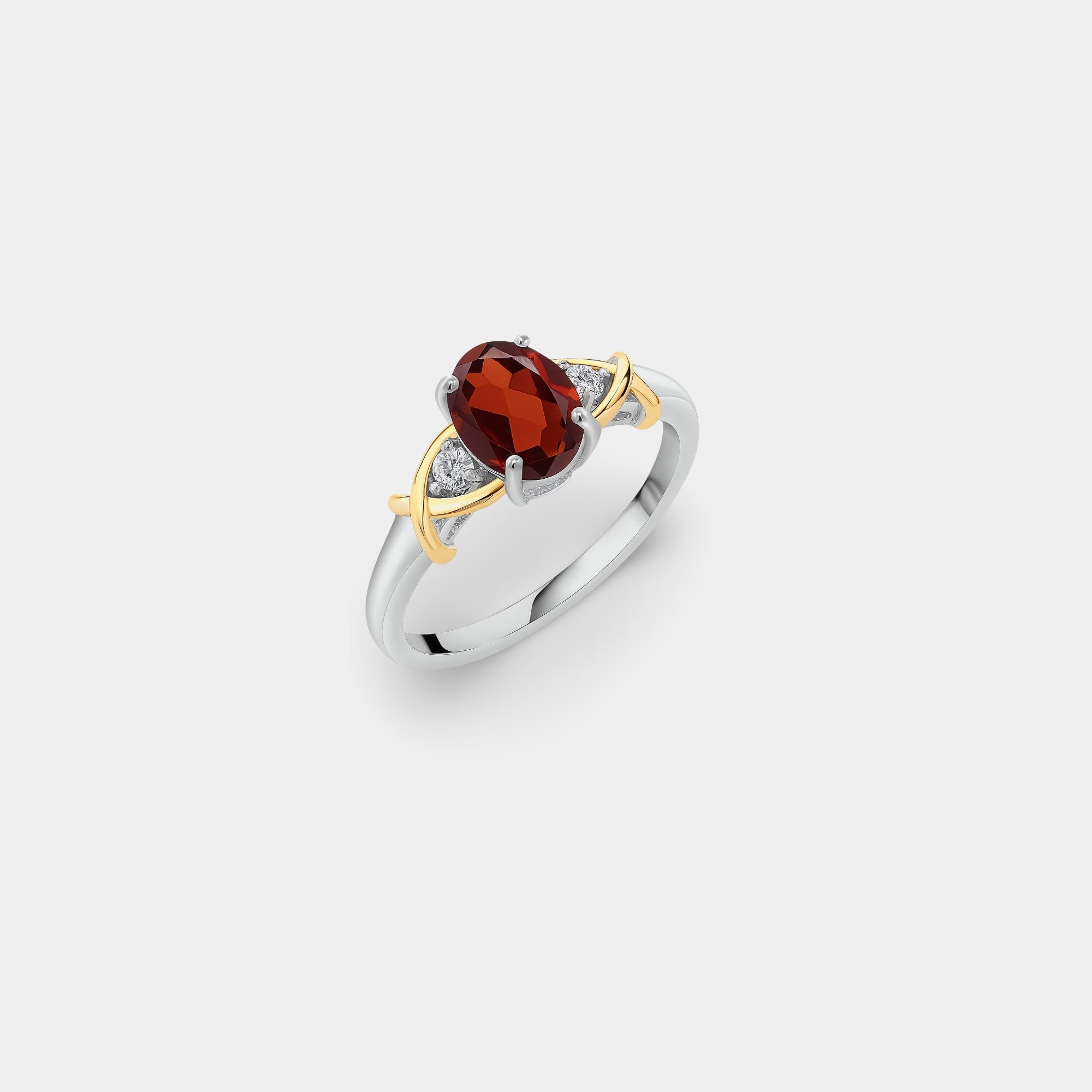 Elira Garnet Crossover Engagement Ring - MH ELEGANCE - Elira Garnet Crossover Engagement Ring - MH ELEGANCE - Ring