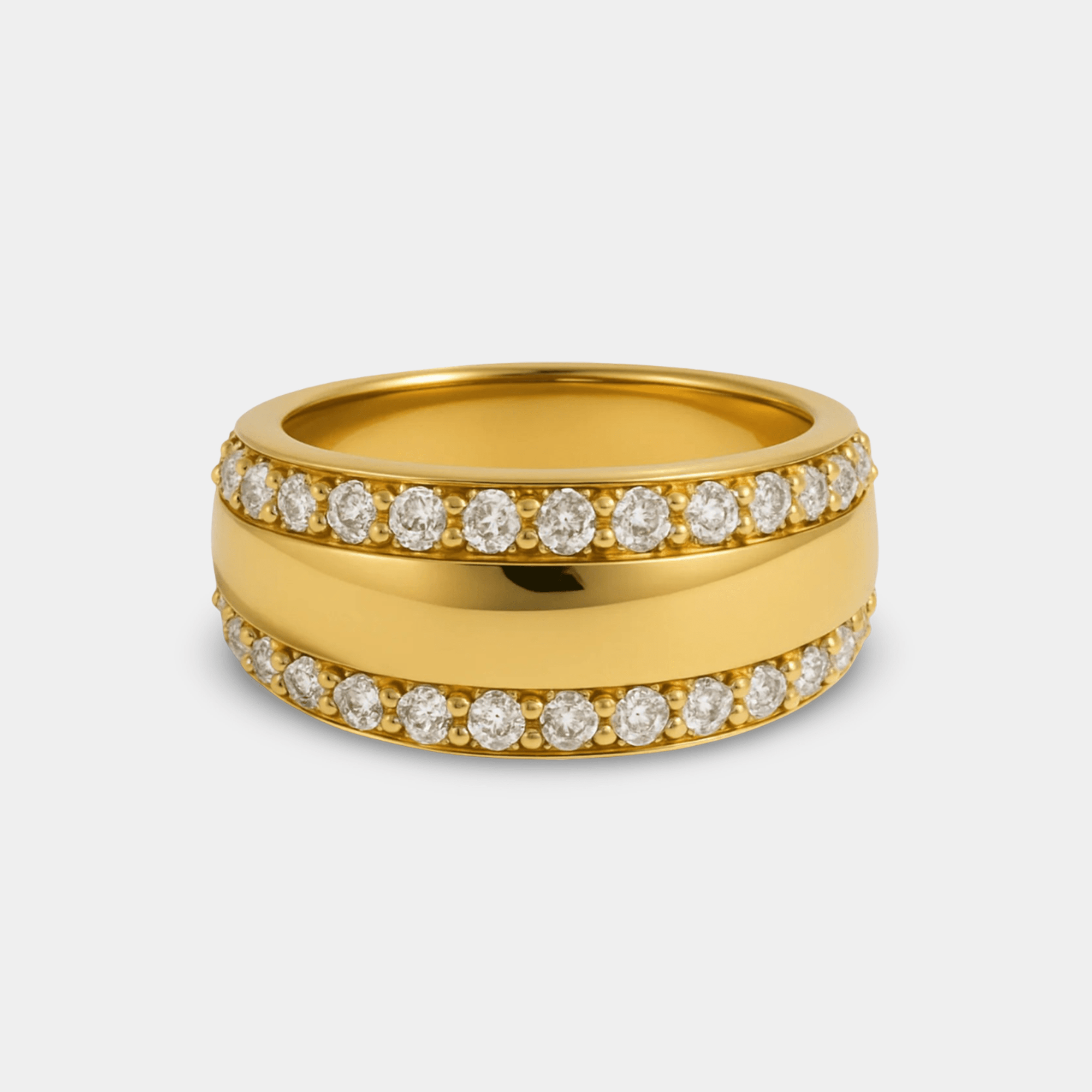 Gilded Band Zircon Ring | CZ Channel Set Eternity Band | 14K Gold – MH ELEGANCE - MH ELEGANCE - Gilded Band Zircon Ring - MH ELEGANCE -