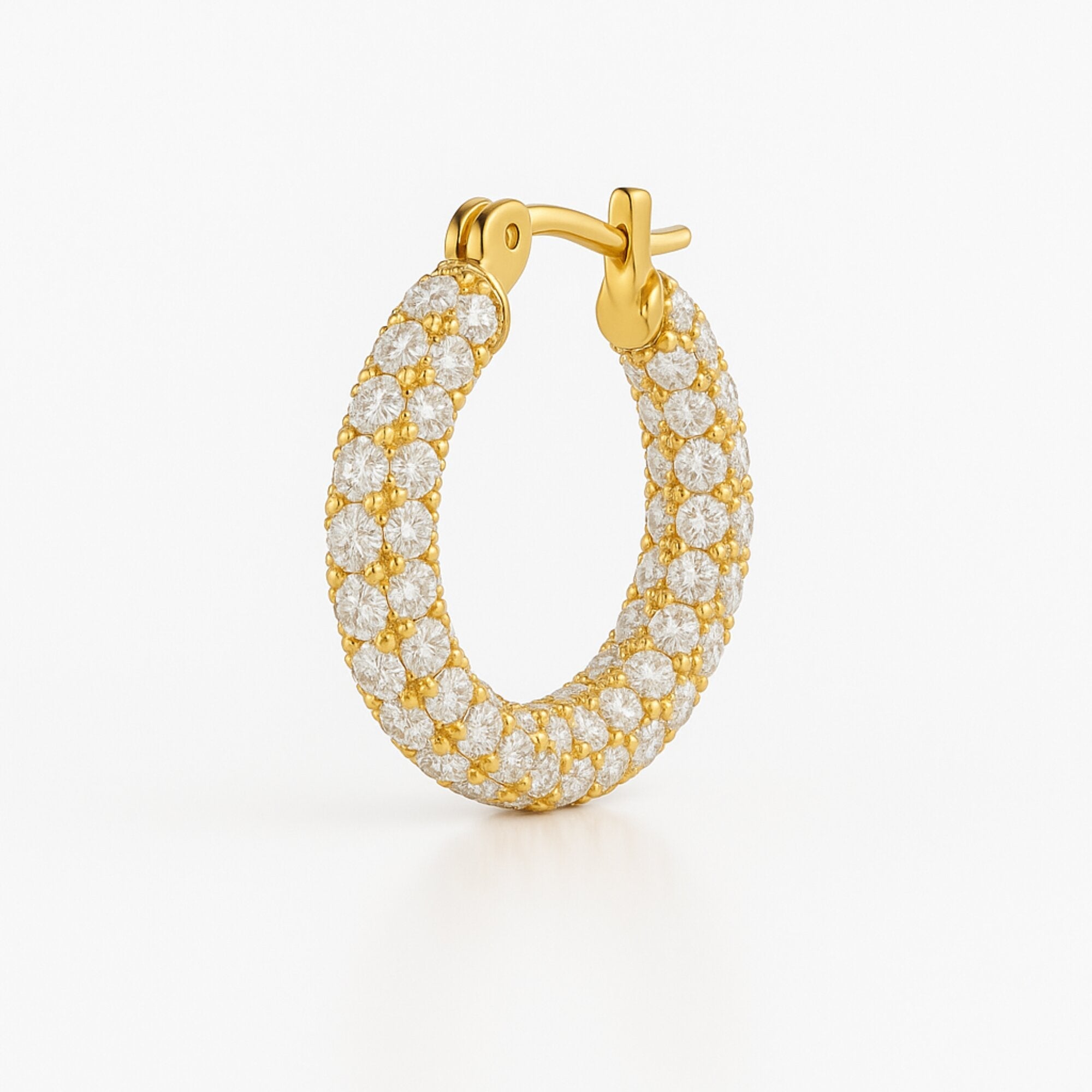 Gold Donut Hoop Earrings | 14K Gold Plated | Statement Tube Hoops – MH ELEGANCE - MH ELEGANCE - Huggie Hoop Earrings - MH ELEGANCE - Earrings