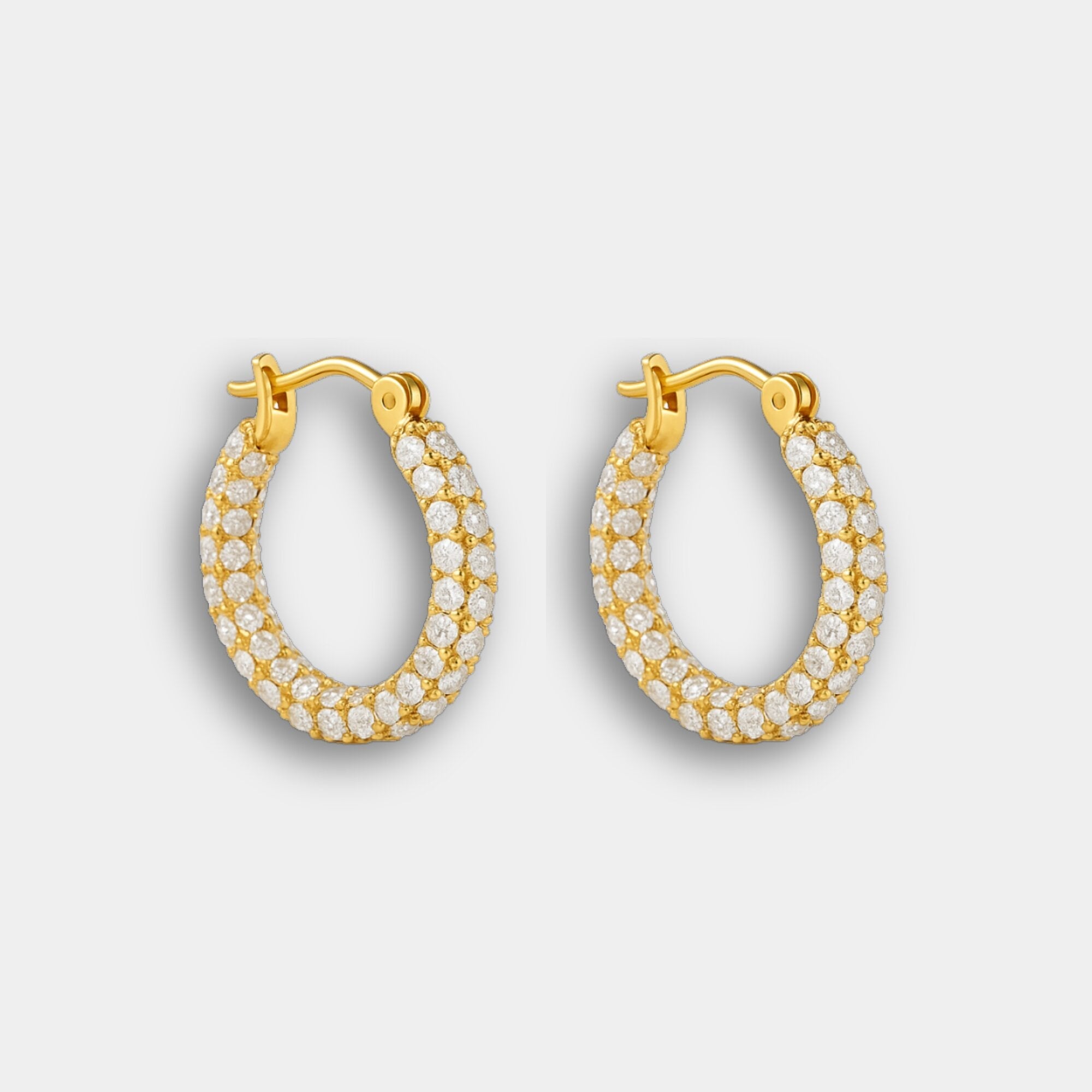 Gold Donut Hoop Earrings | 14K Gold Plated | Statement Tube Hoops – MH ELEGANCE - MH ELEGANCE - Huggie Hoop Earrings - MH ELEGANCE - Earrings