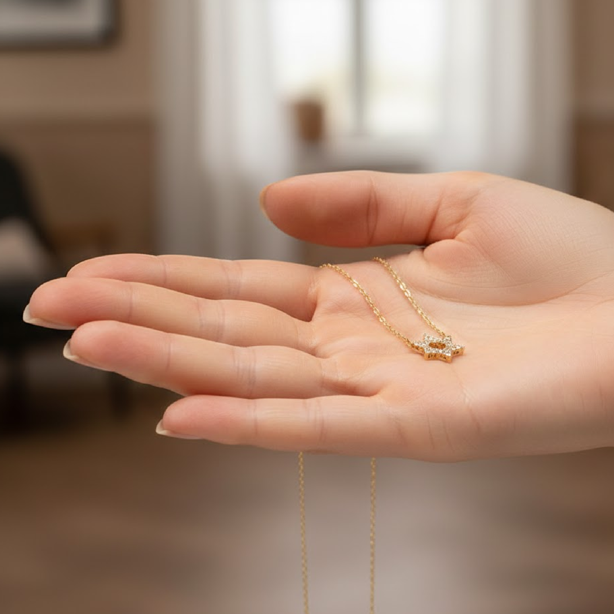 Golden Heritage Star of David Necklace - MH ELEGANCE - Golden Heritage Star of David Necklace - Necklace