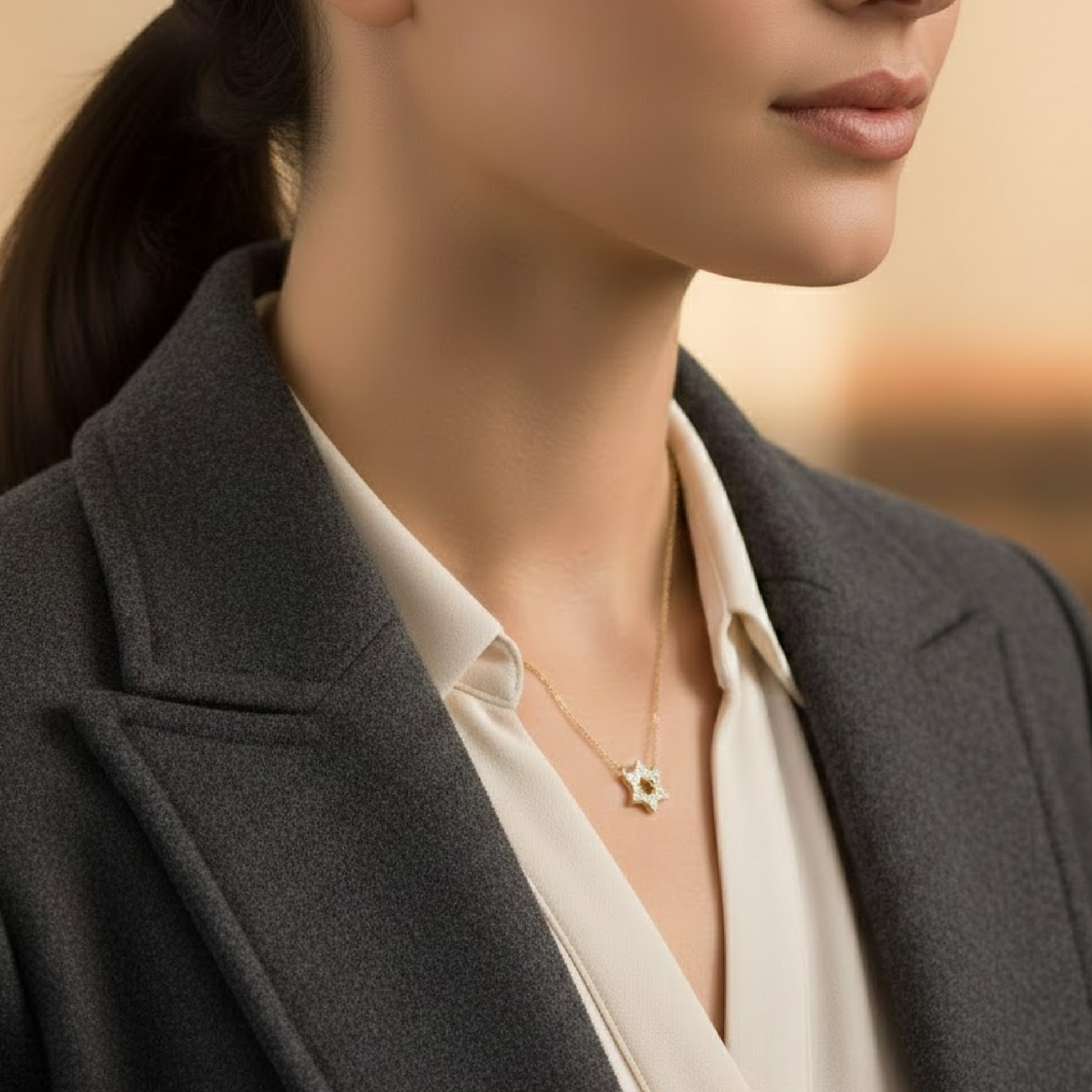 Golden Heritage Star of David Necklace - MH ELEGANCE - Golden Heritage Star of David Necklace - Necklace