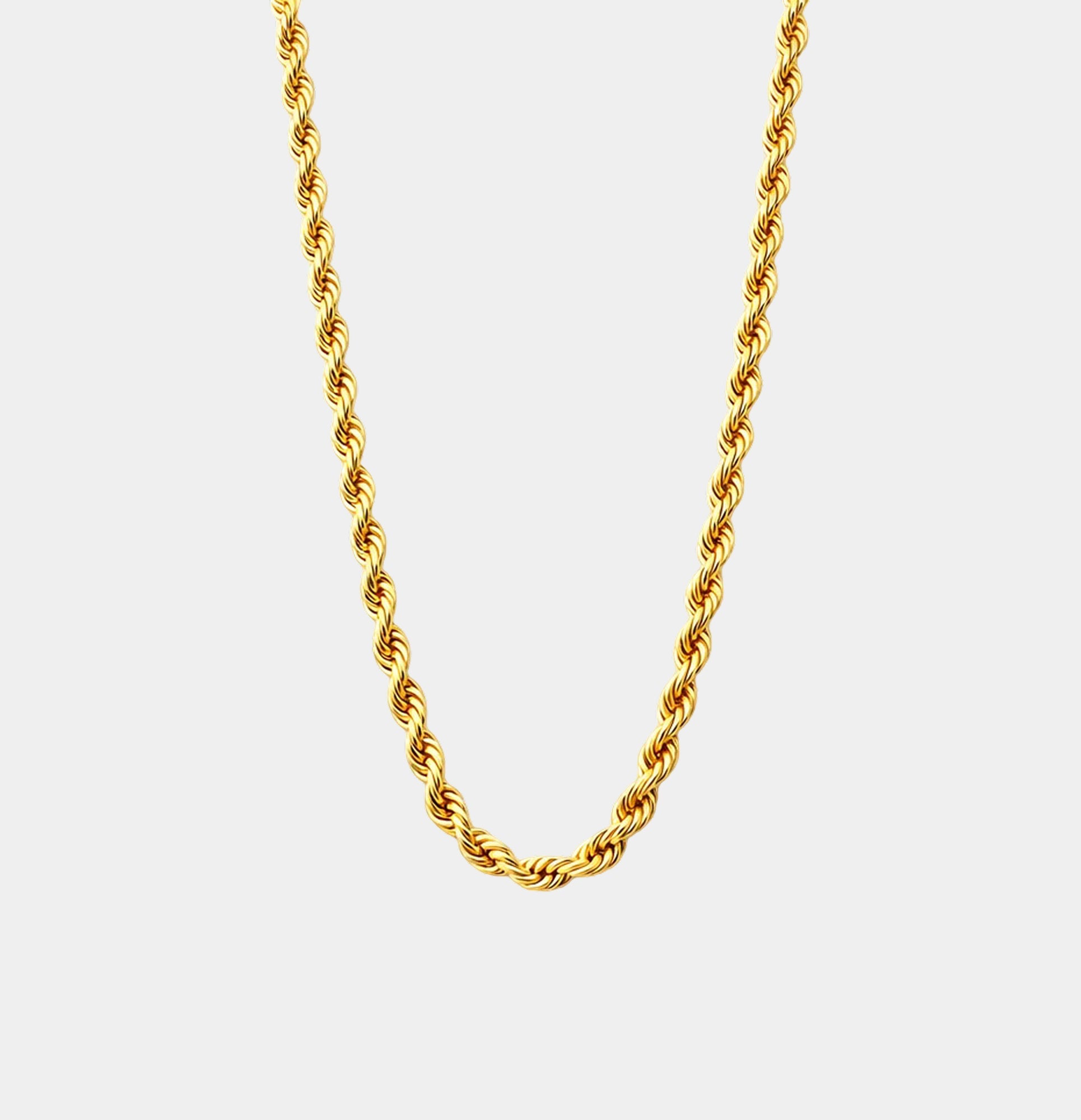 Golden Legacy Rope Chain Necklace | 24K Gold Plated | Premium Men's Chain - MH ELEGANCE - Golden Legacy Rope Chain Necklace | 24K Gold Plated | Premium Men's Chain - Necklace