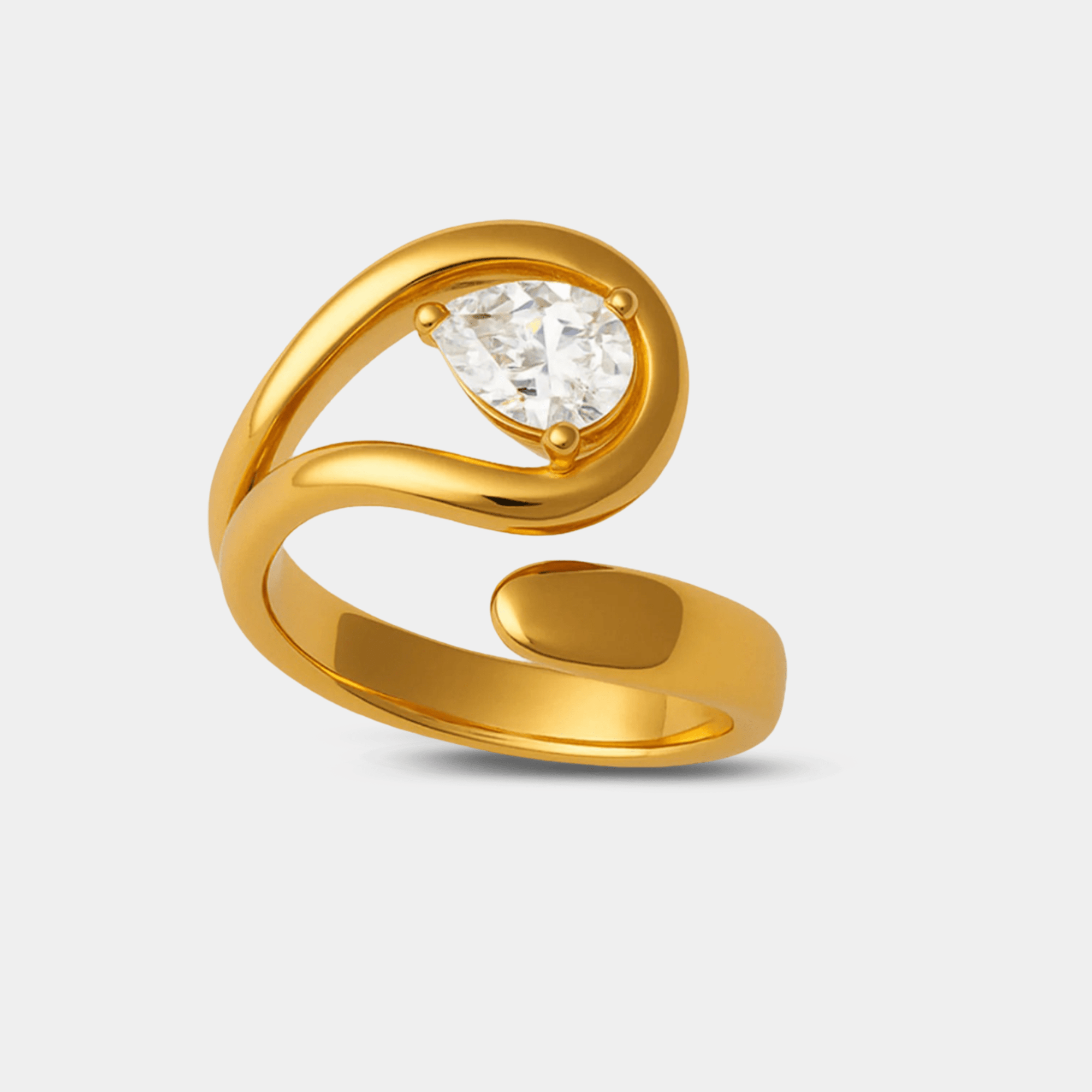 HaloFold Twist Ring | Halo Twist Design | Cubic Zirconia | 14K Gold – MH ELEGANCE - MH ELEGANCE - HaloFold Twist Ring - MH ELEGANCE -