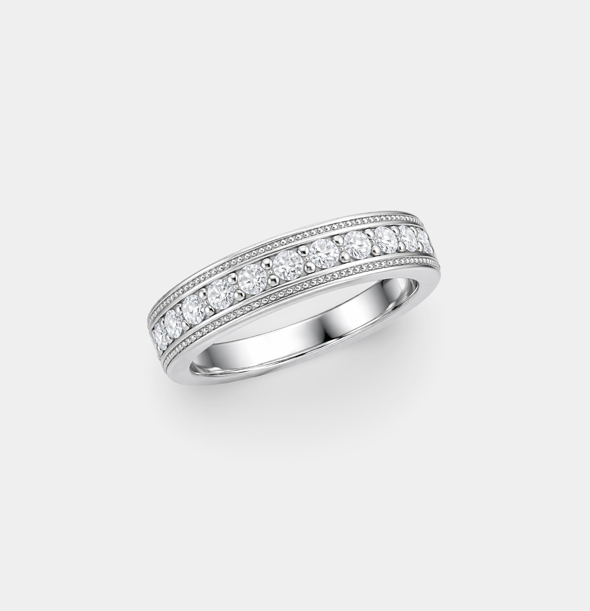 Moissanite solitaire ring styled on the hand