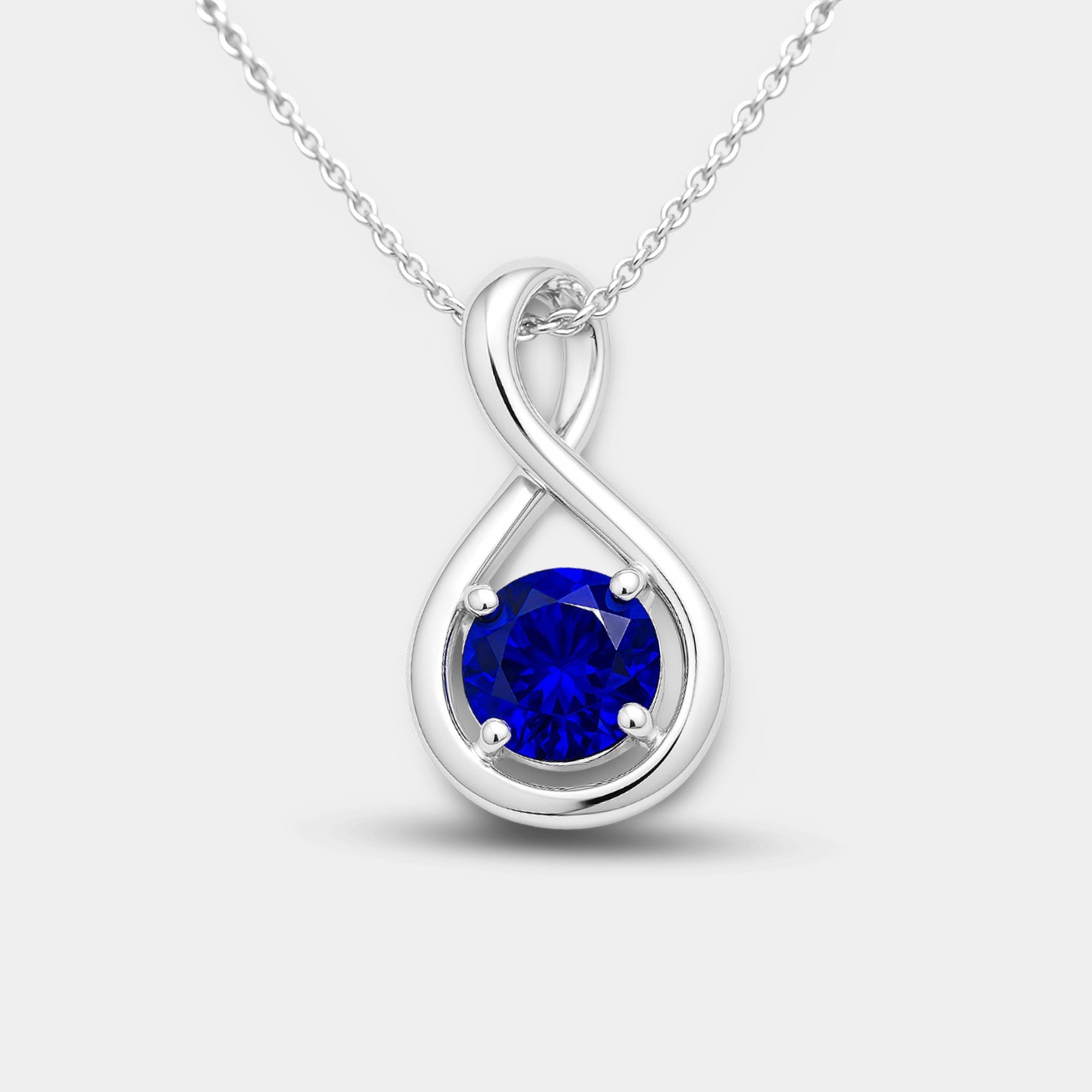 Infinity Created Sapphire Pendant - MH ELEGANCE - Infinity Created Sapphire Pendant - MH ELEGANCE -