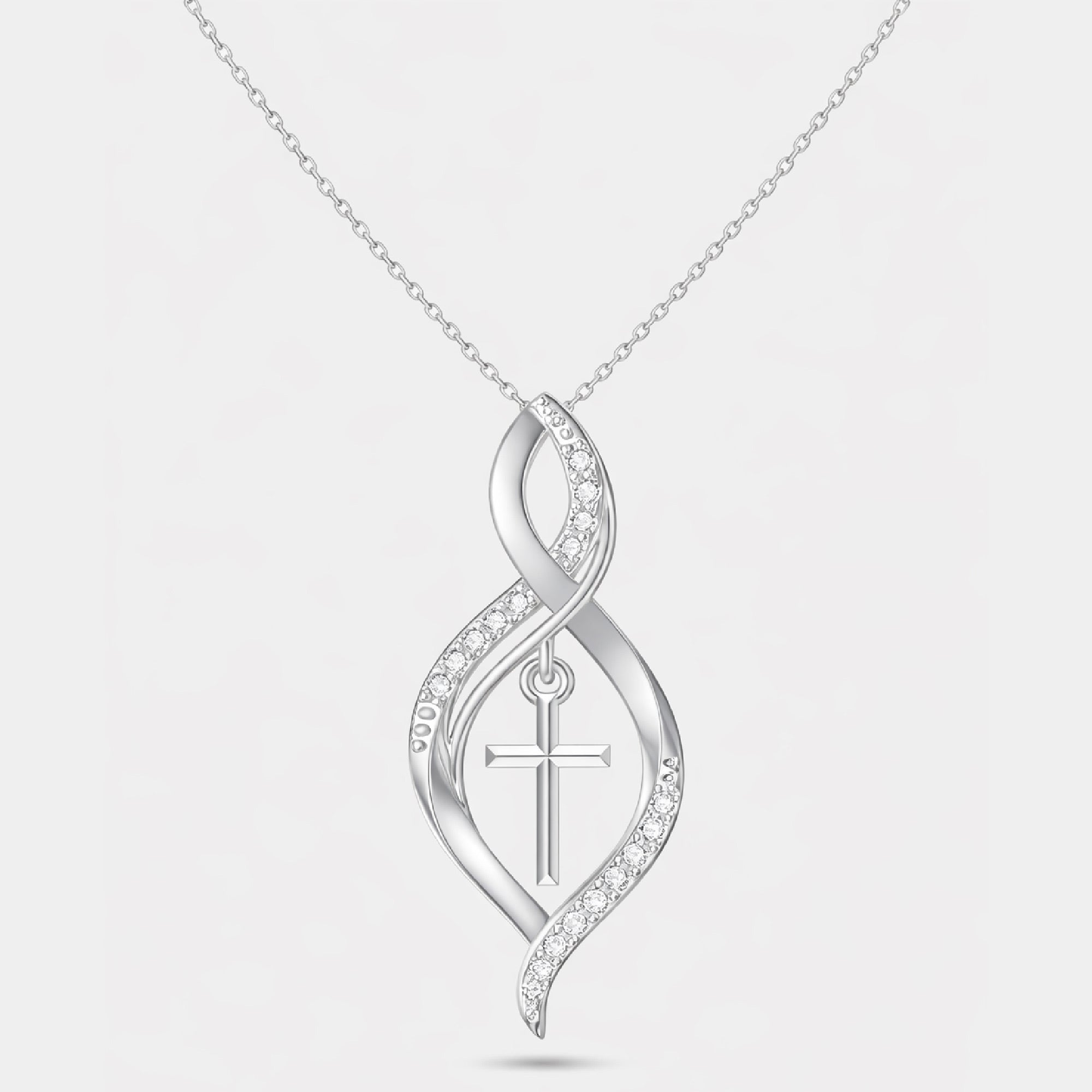 Infinity Diamond Cross Necklace - MH ELEGANCE - Infinity Diamond Cross Necklace - Necklace