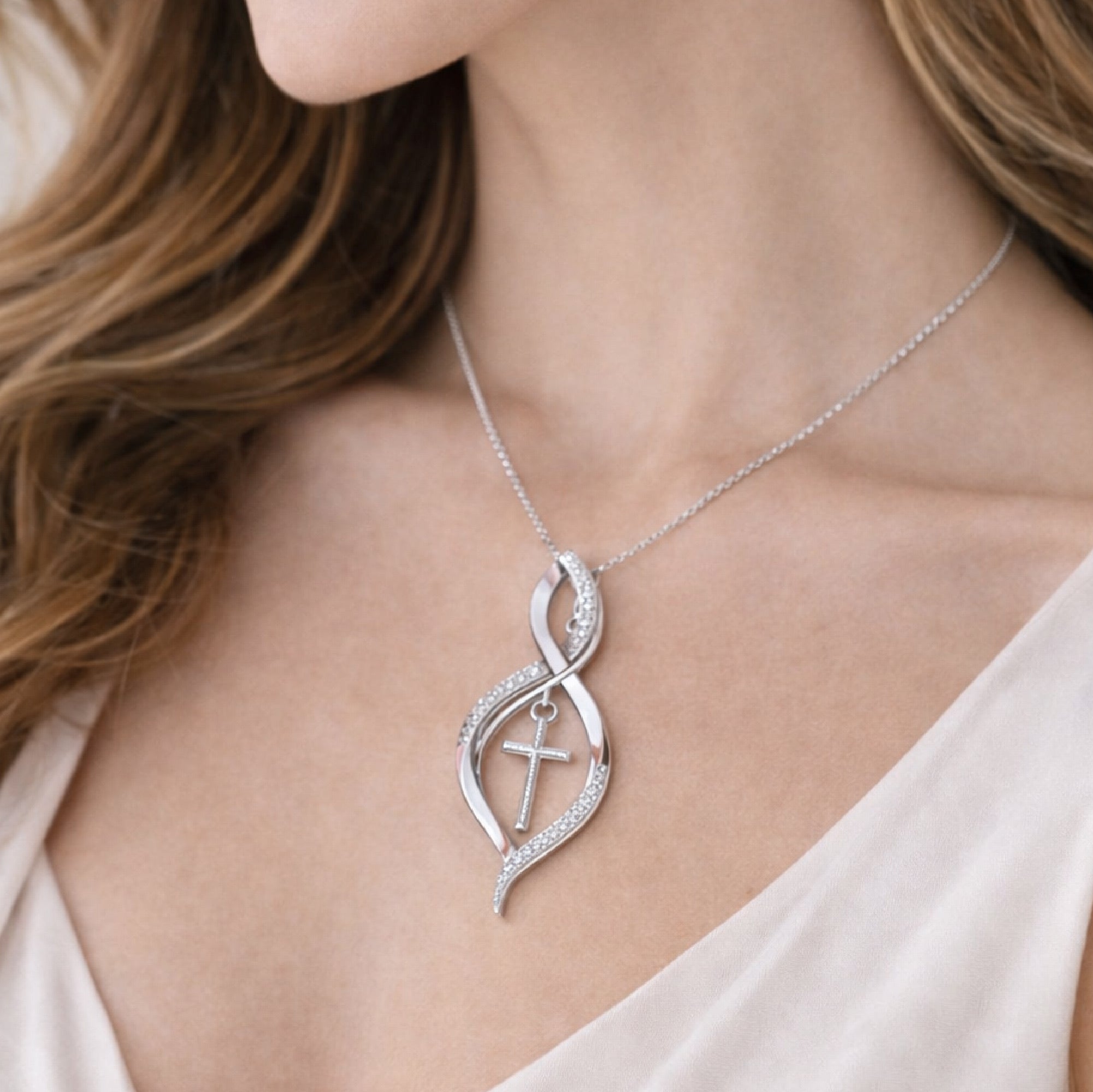 Infinity Diamond Cross Necklace - MH ELEGANCE - Infinity Diamond Cross Necklace - Necklace