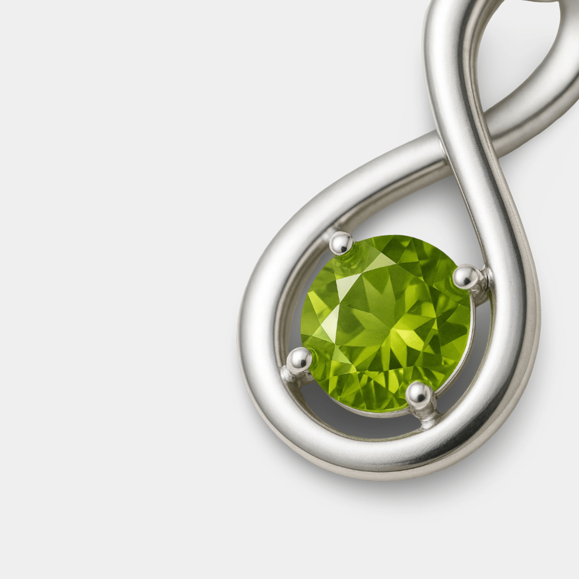 Infinity Peridot Pendant Necklace - MH ELEGANCE - Infinity Peridot Pendant Necklace - MH ELEGANCE -