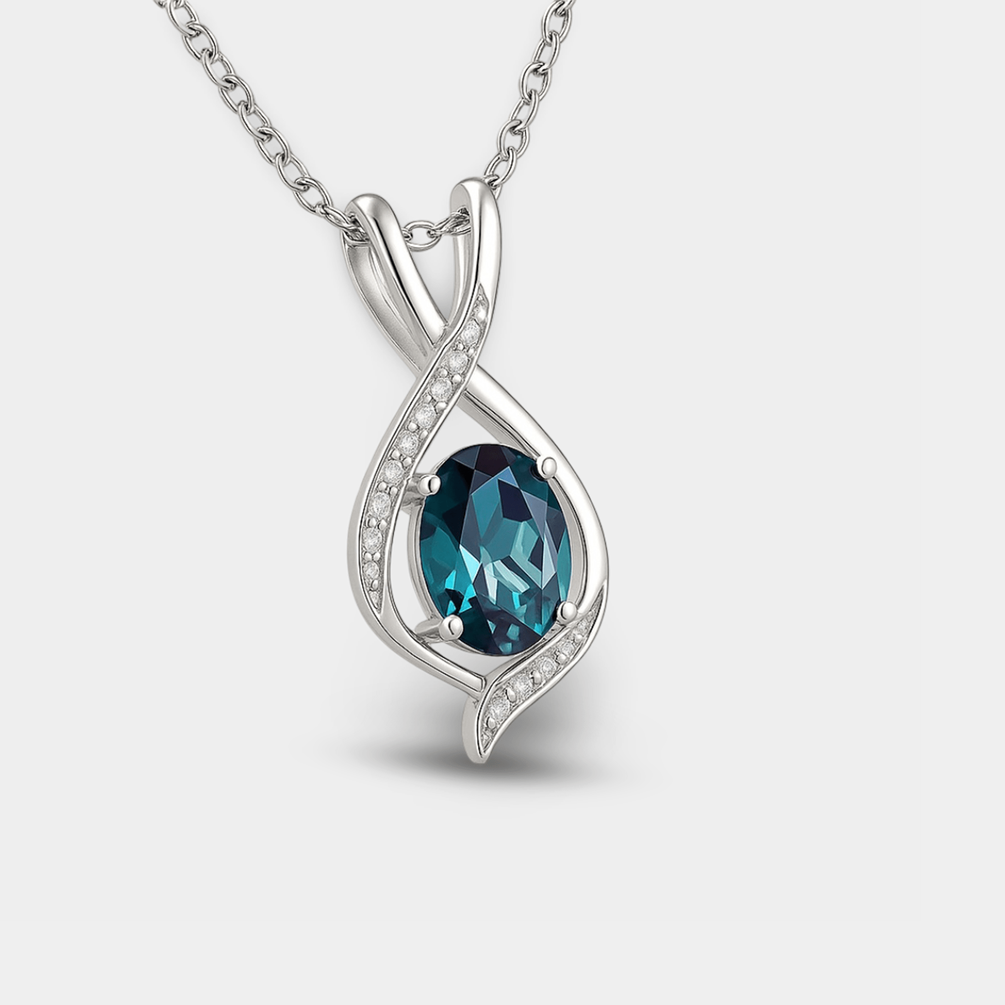 June Alexandrite Sparkle Pendant Necklace - MH ELEGANCE - June Alexandrite Sparkle Pendant Necklace - MH ELEGANCE -