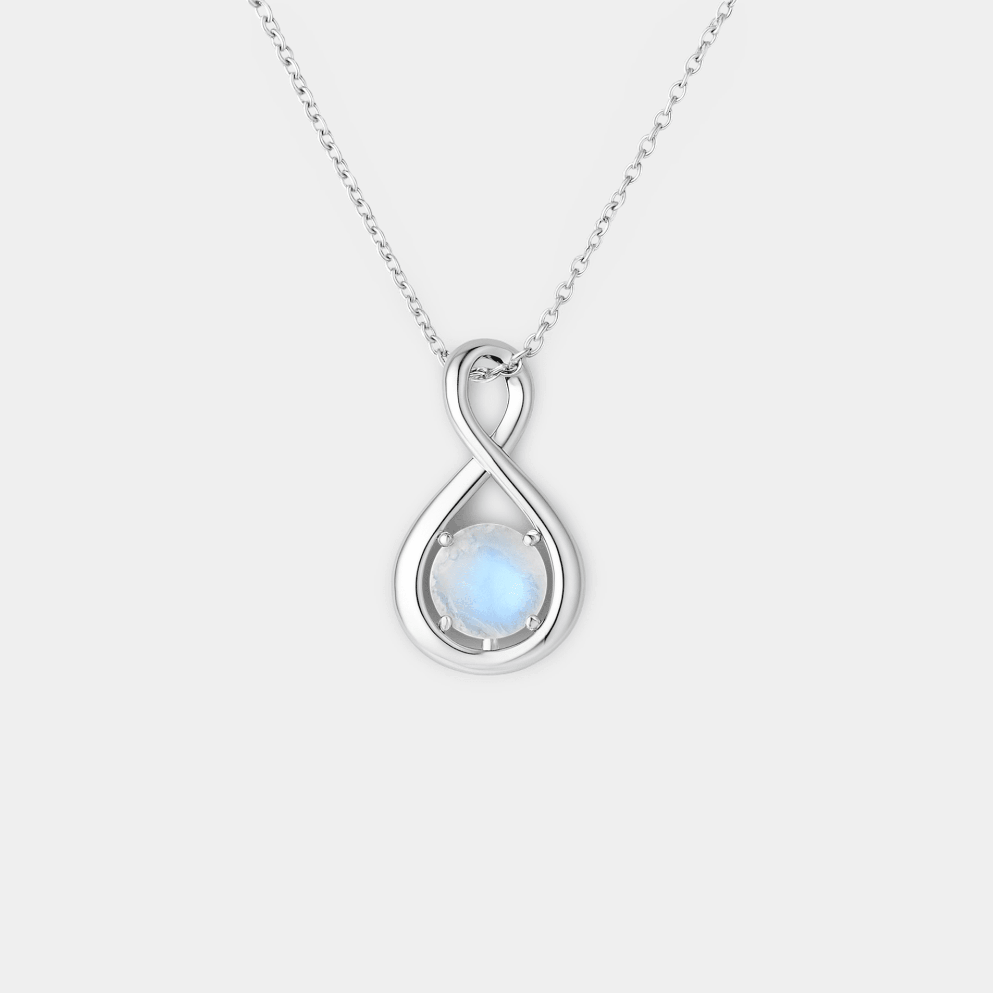 June Moonstone Infinity Necklace - MH ELEGANCE - June Moonstone Infinity Necklace - MH ELEGANCE -