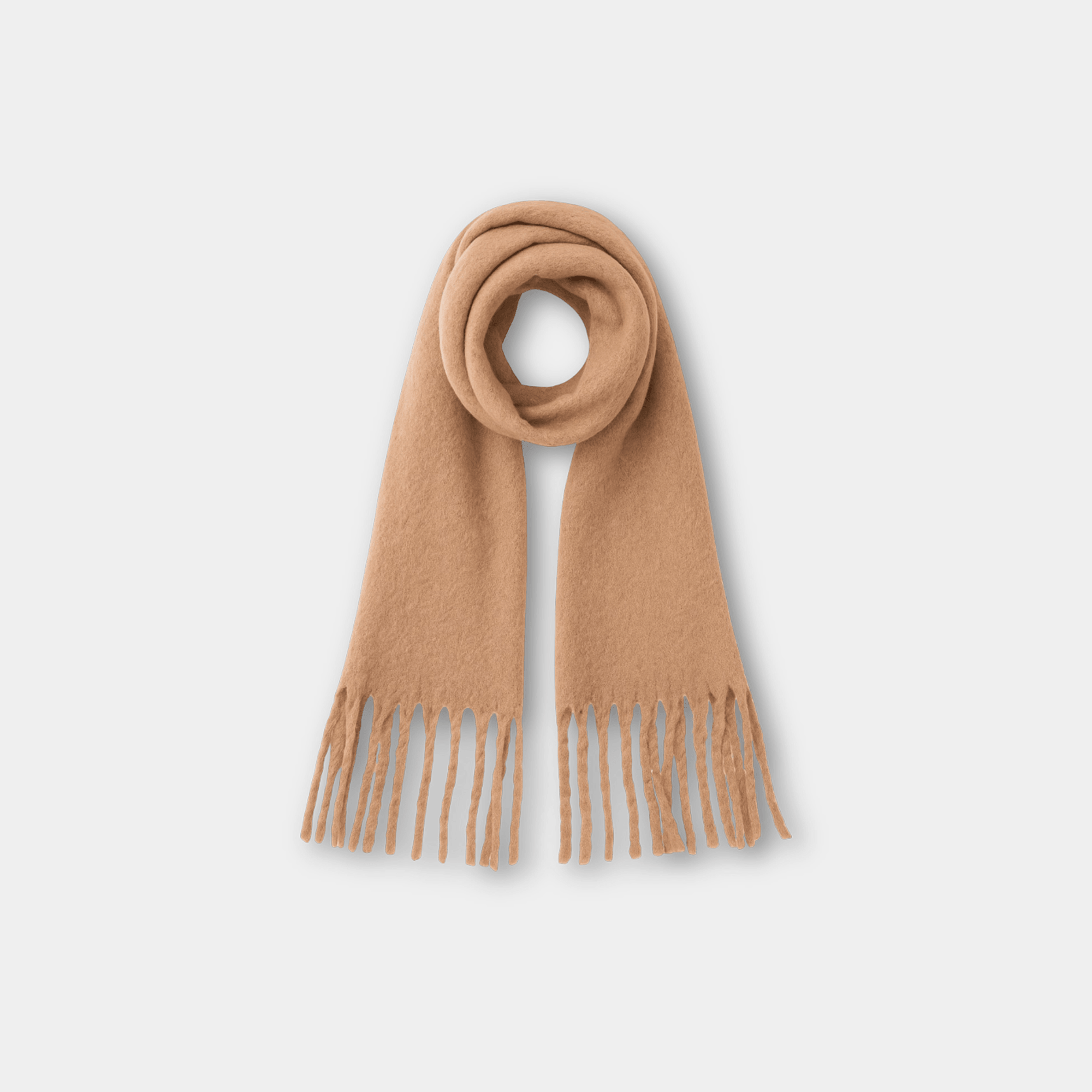 Light Khaki Chunky Winter Scarf | Substantial Warmth | Premium Textured Luxury - MH ELEGANCE - Light Khaki Chunky Winter Scarf | Substantial Warmth | Premium Textured Luxury -