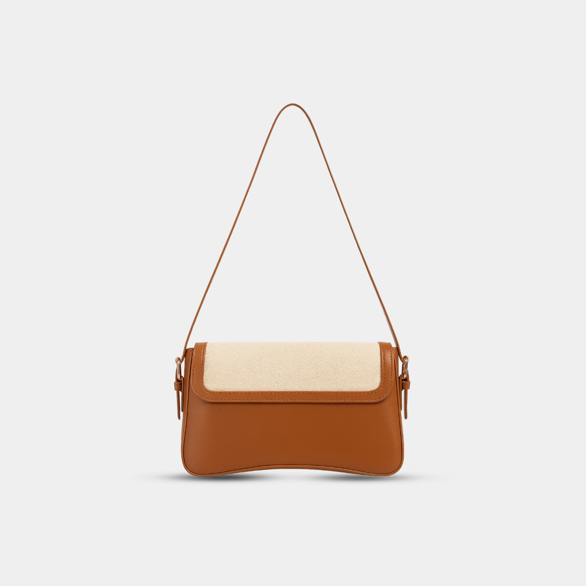 Lindsay Y2K Saddle Bag | Vintage Charm | Brown Beige Vegan Leather – MH ELEGANCE - MH ELEGANCE - Lindsay Y2K Saddle Bag | Vintage Charm | Brown Beige Vegan Leather – MH ELEGANCE -
