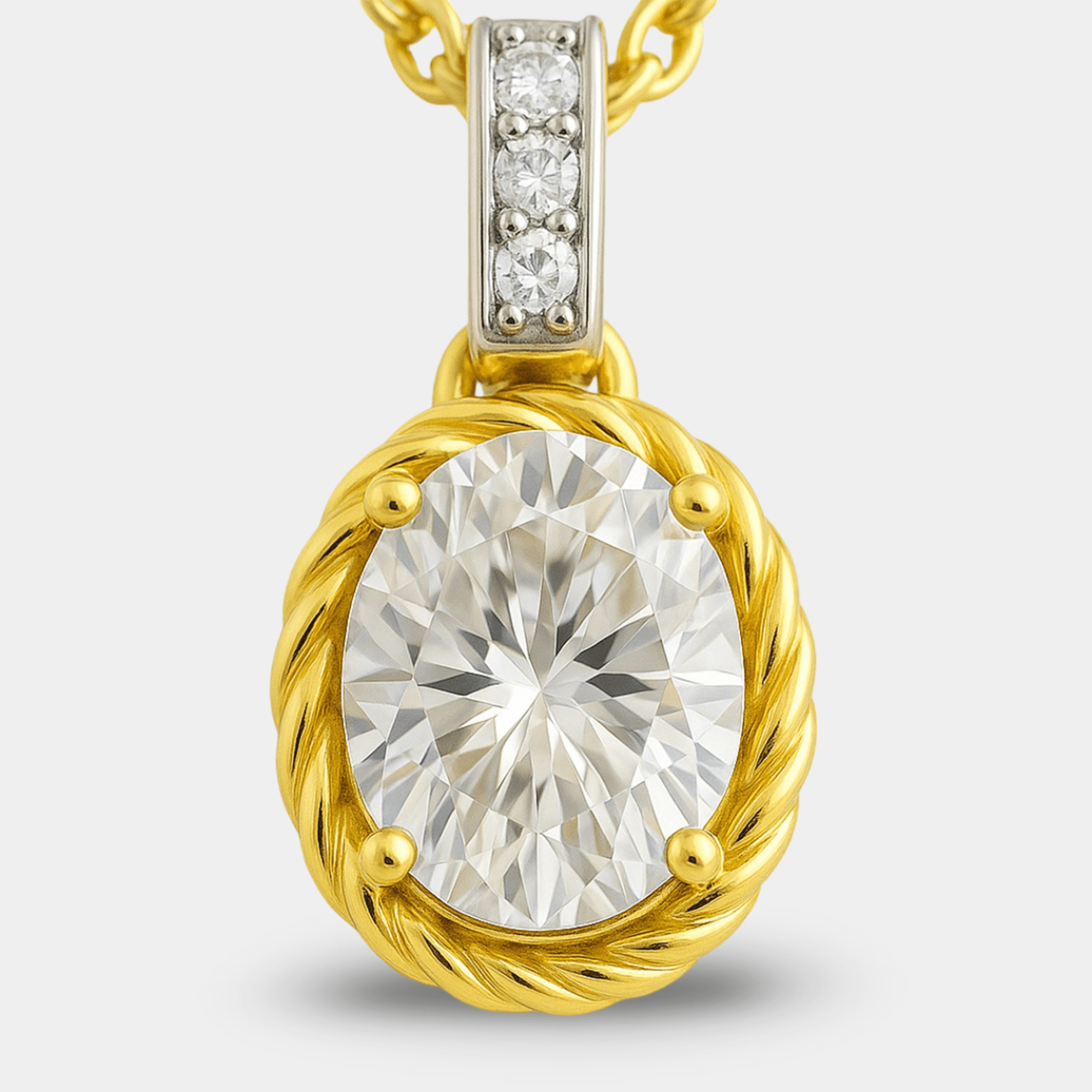 Liora Moissanite Pendant Necklace - MH ELEGANCE - Liora Moissanite Pendant Necklace - MH ELEGANCE -