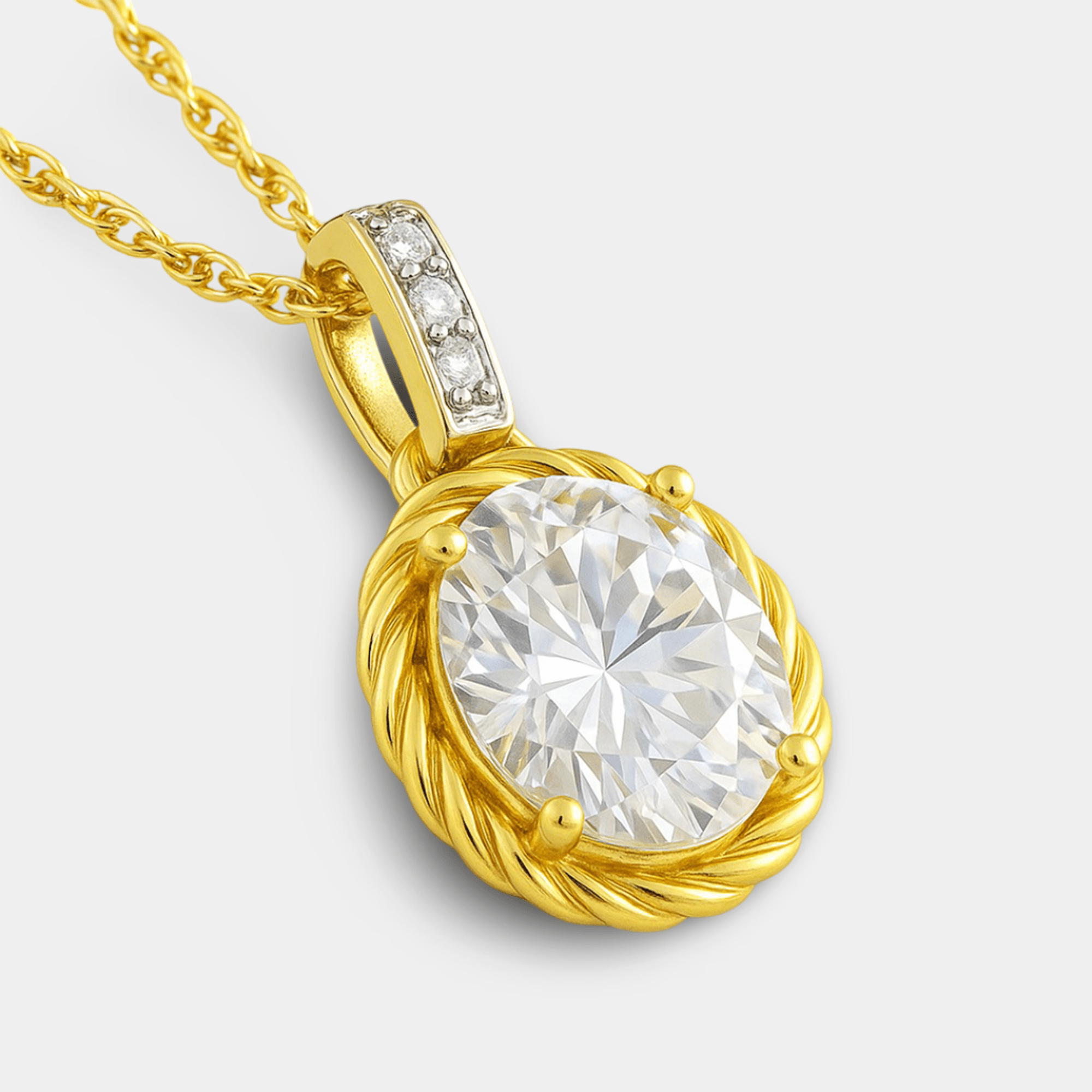 Liora Moissanite Pendant Necklace - MH ELEGANCE - Liora Moissanite Pendant Necklace - MH ELEGANCE -