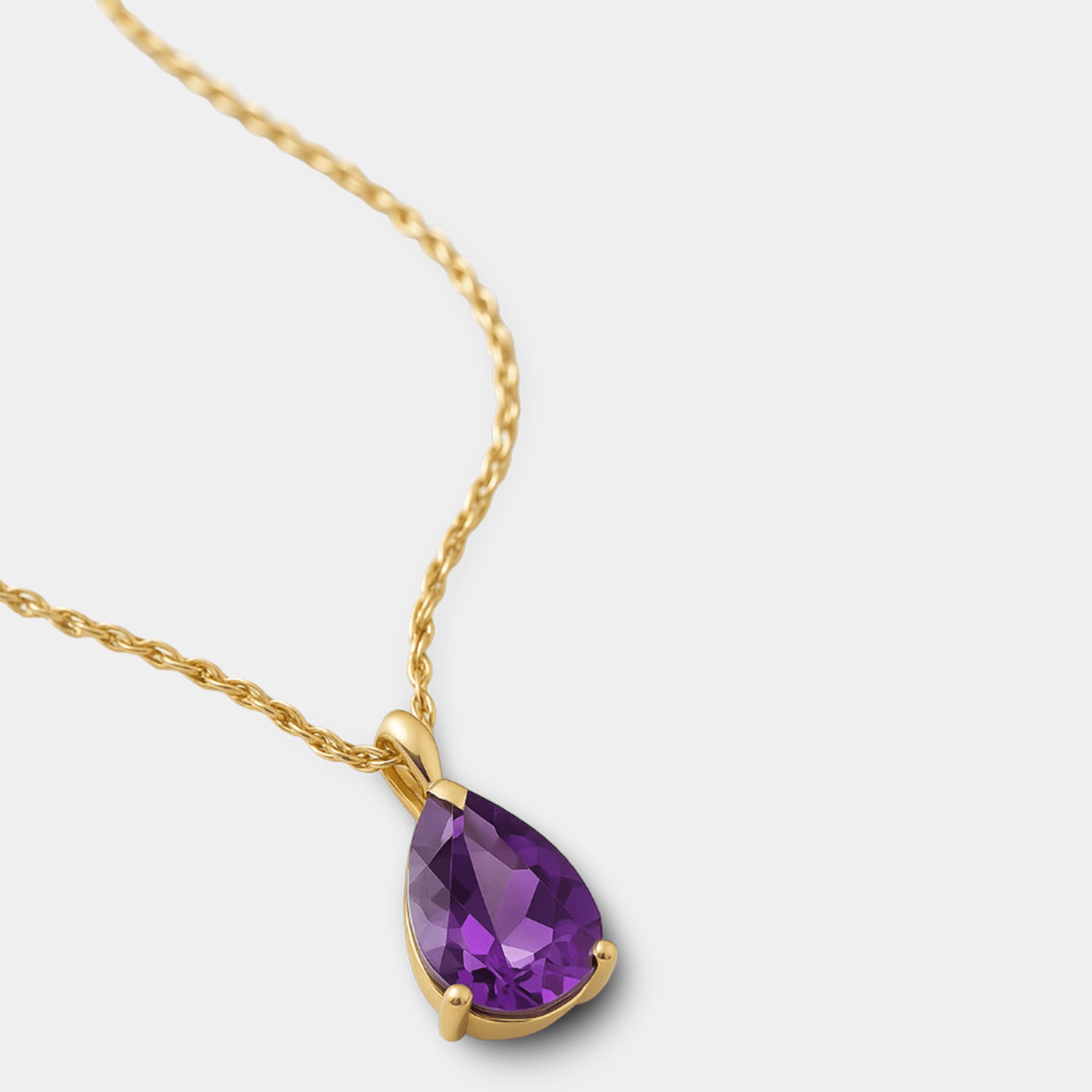 Lira Amethyst Teardrop Pendant - MH ELEGANCE - Lira Amethyst Teardrop Pendant - MH ELEGANCE -