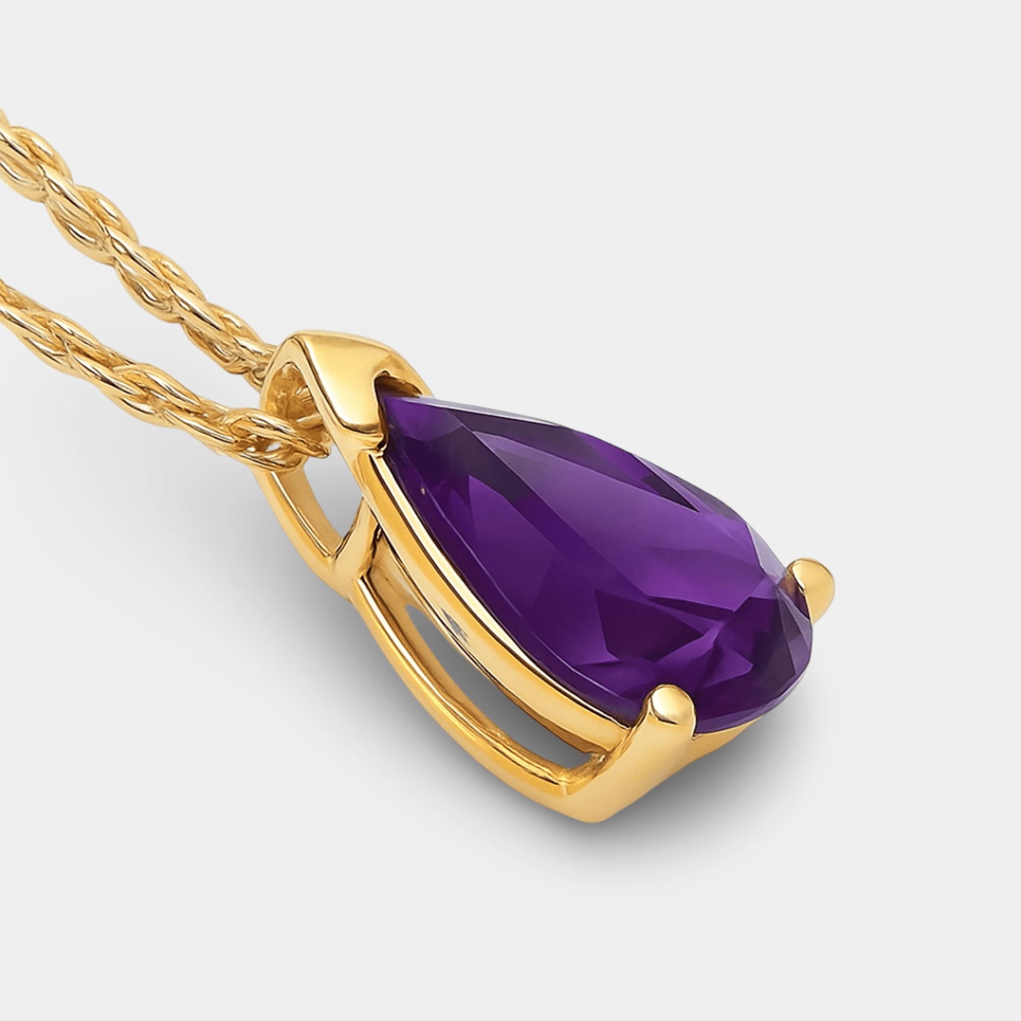 Lira Amethyst Teardrop Pendant - MH ELEGANCE - Lira Amethyst Teardrop Pendant - MH ELEGANCE -